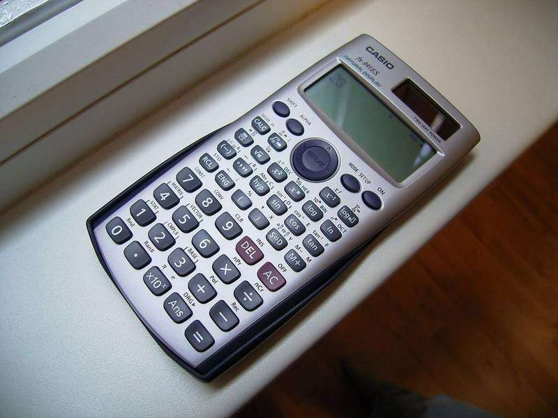 A scientific calculator of the kind used to run the APR to EAR conversion