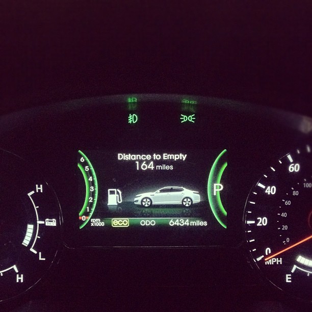 A car odometer display