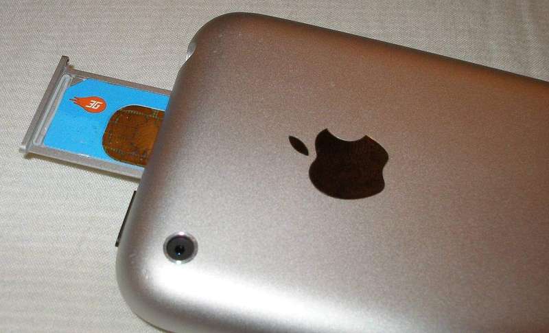 The SIM tray slot on an older iPhone, a part newer US models no longer have