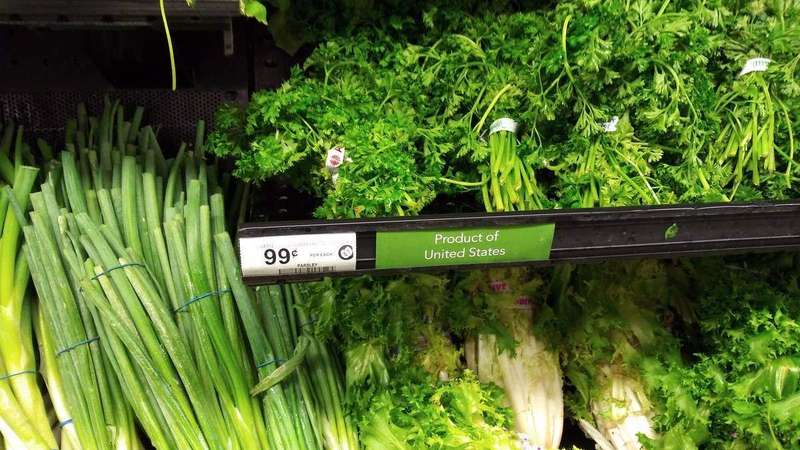 Grocery produce with visible price tags