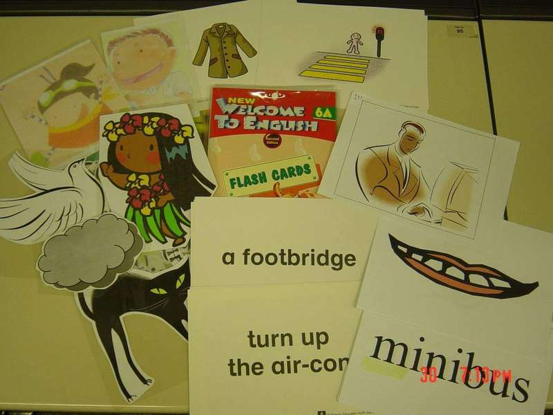 Sample English flashcards used for spaced review