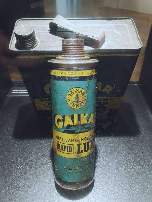 More motor oil bottles lined up for sale