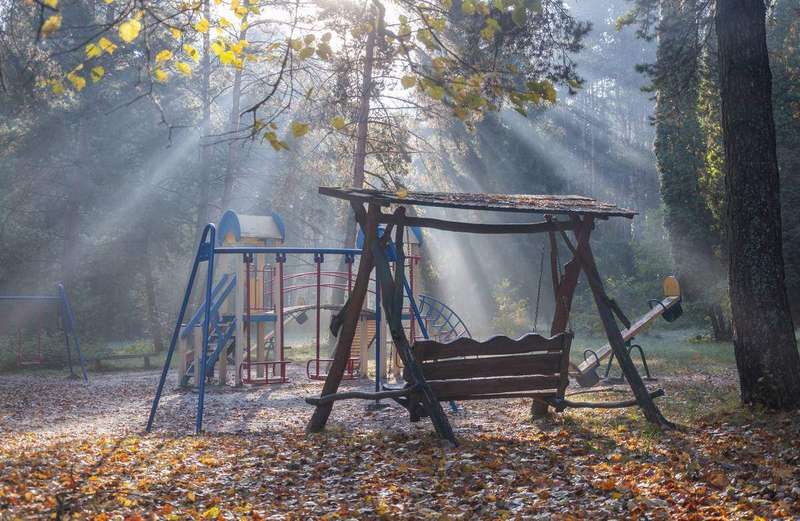 Children playing together at a playground