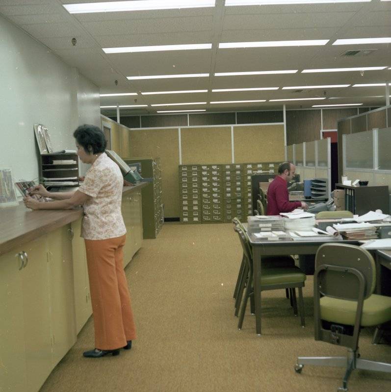 Employees working together in an office area