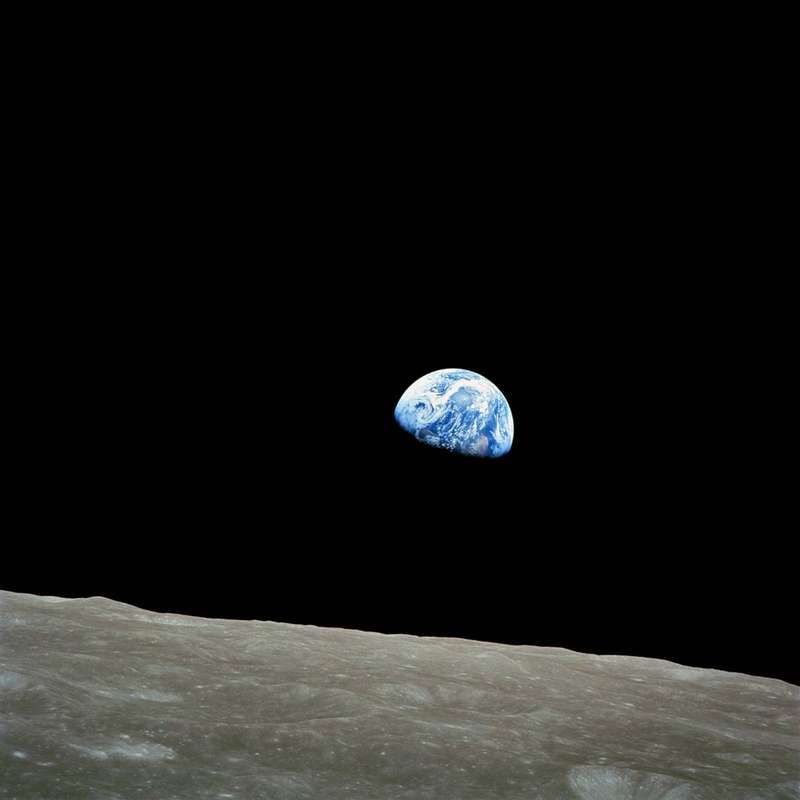 Earthrise photographed from lunar orbit during the Apollo 8 mission