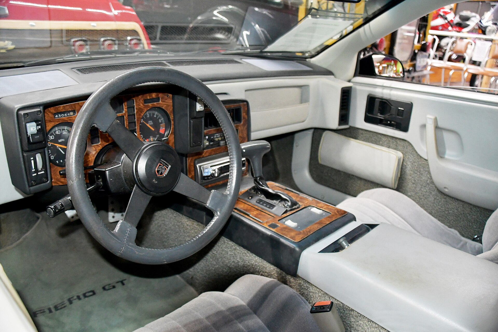 Close-up of a classic car dashboard with instruments