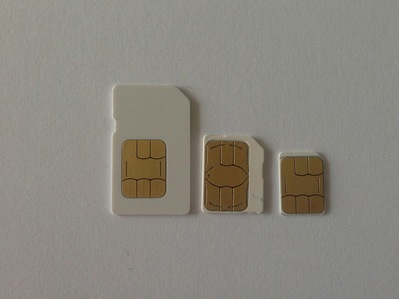 Mini, micro, and nano SIM card formats