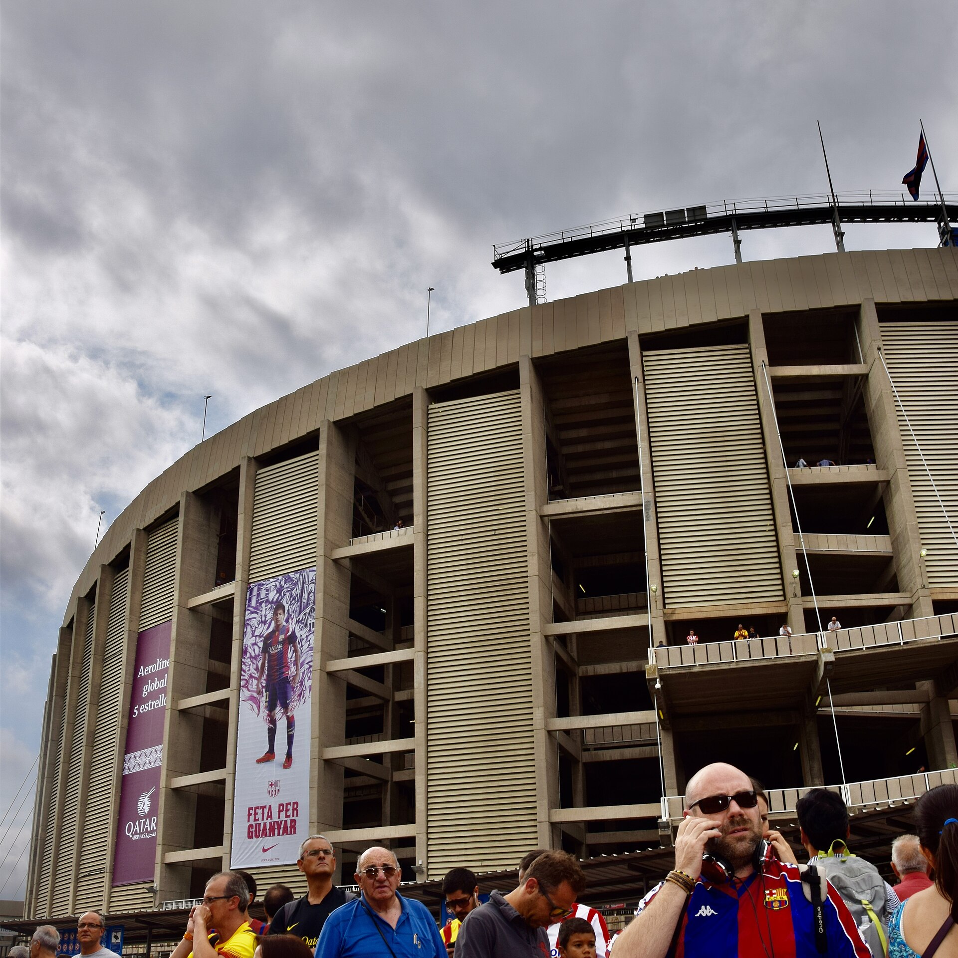 Camp Nou stadium packed with fans on a matchday