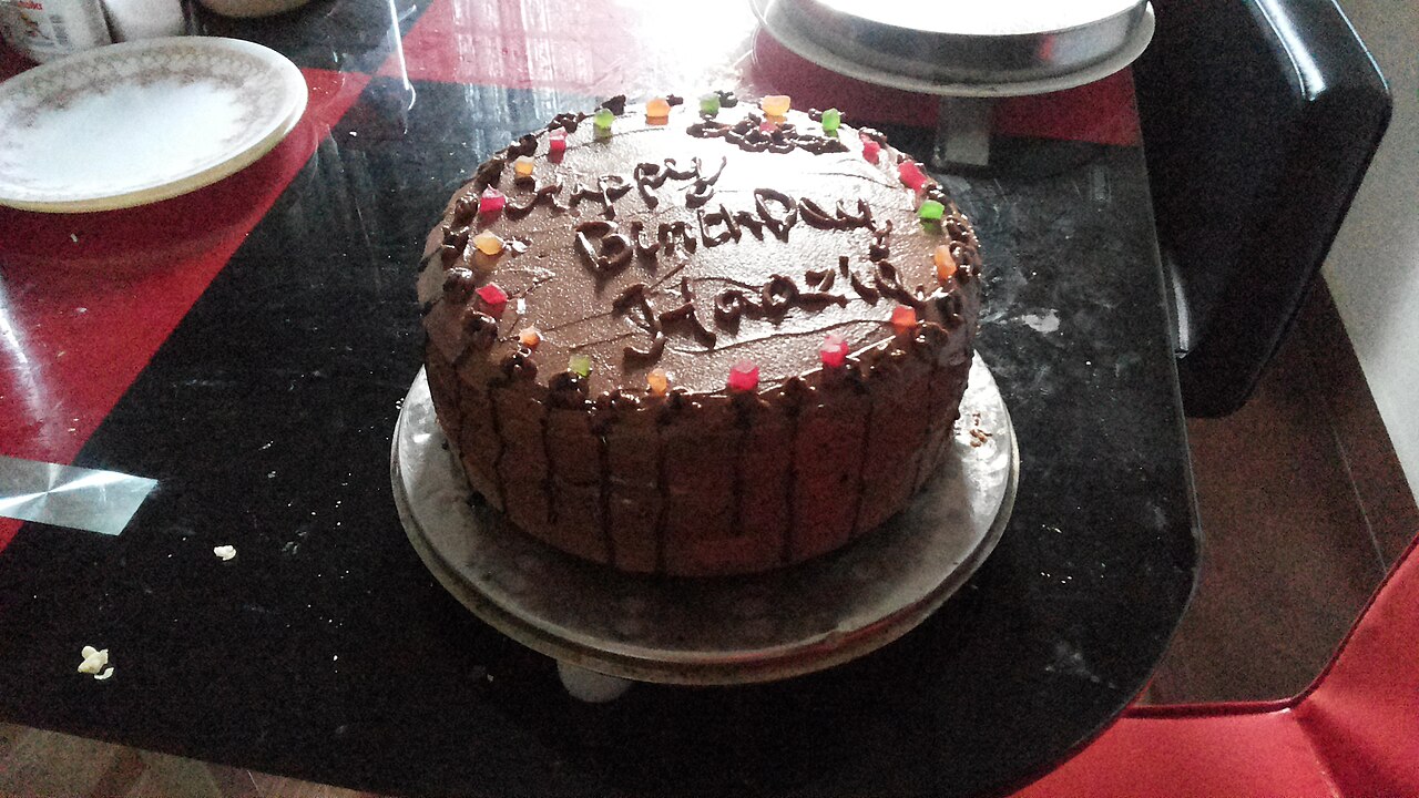 A homemade chocolate layer cake