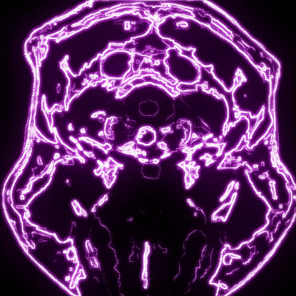 Colourised axial MRI scan of a human brain