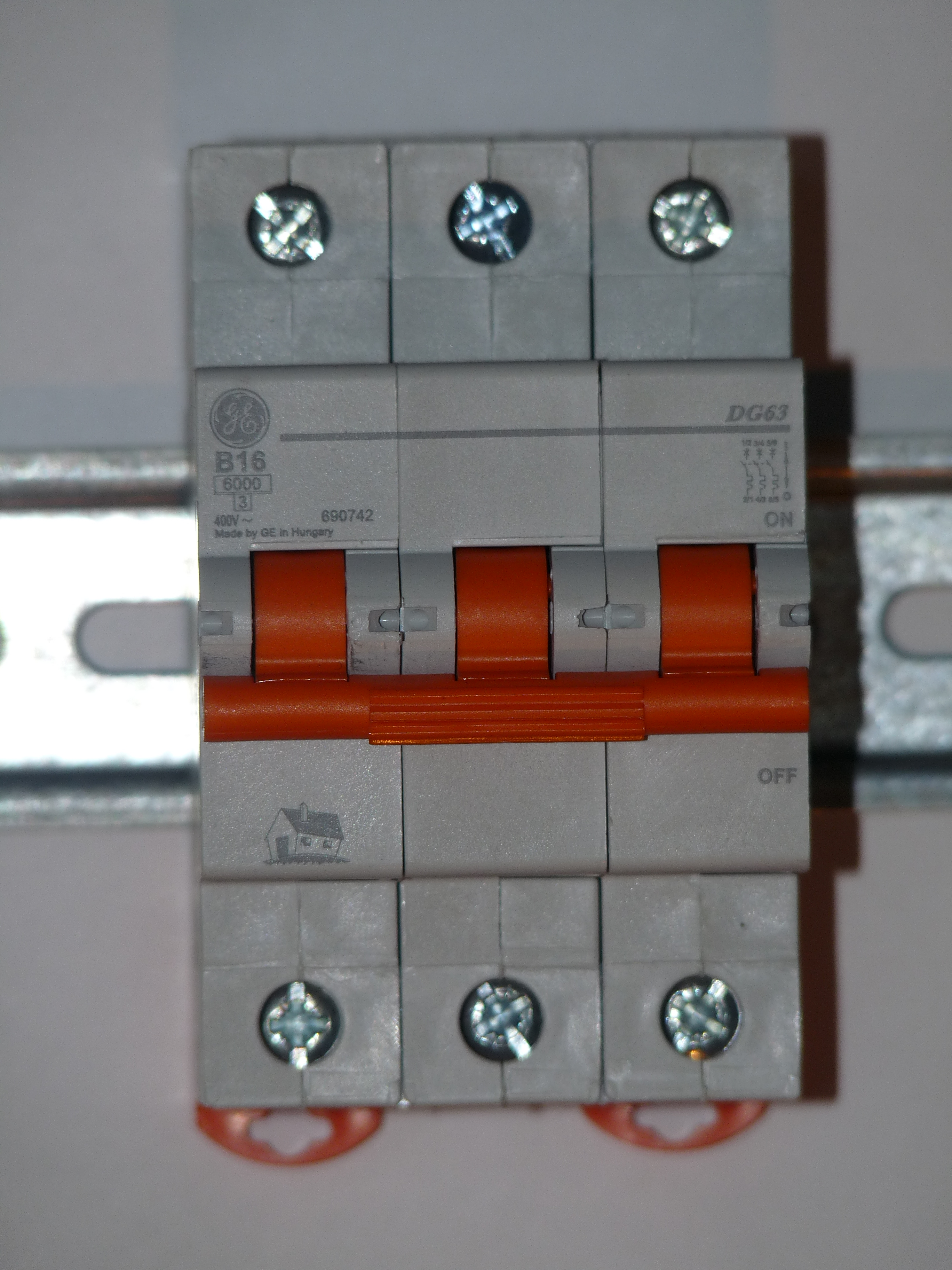 A three-pole molded-case circuit breaker