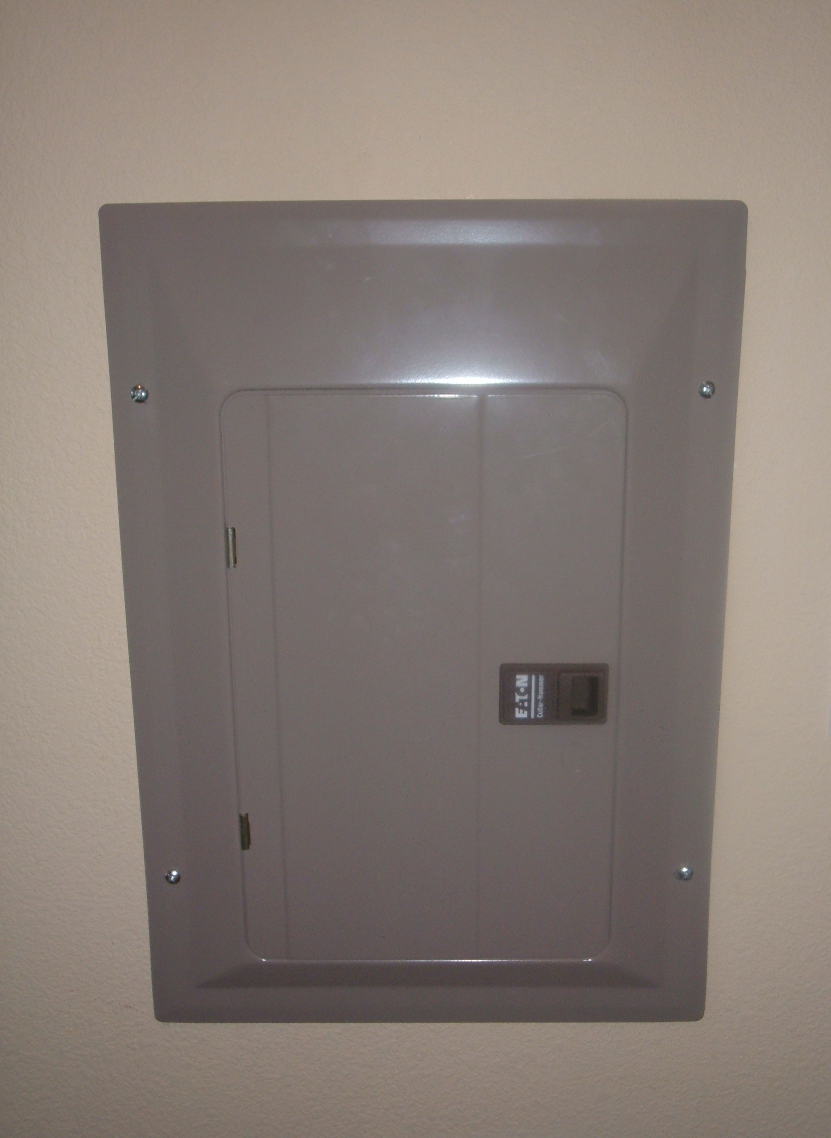 A closed circuit breaker panel