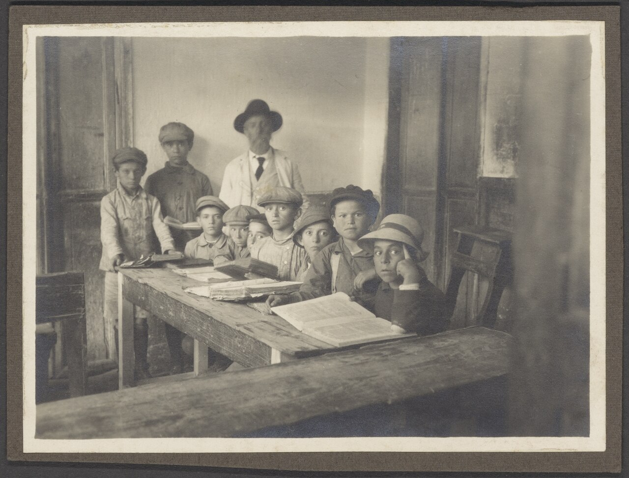 A classroom photographed in the 1930s