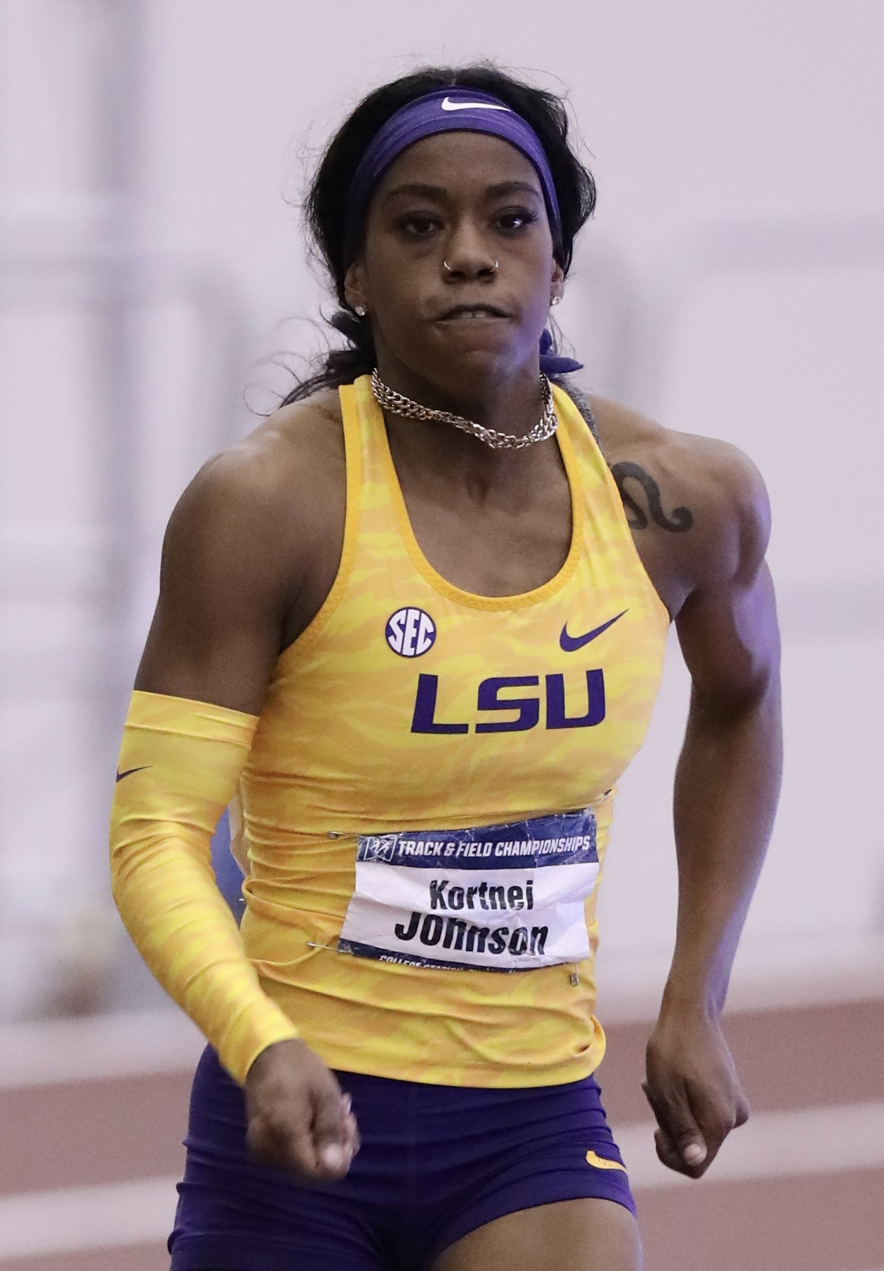 A runner competing on a track