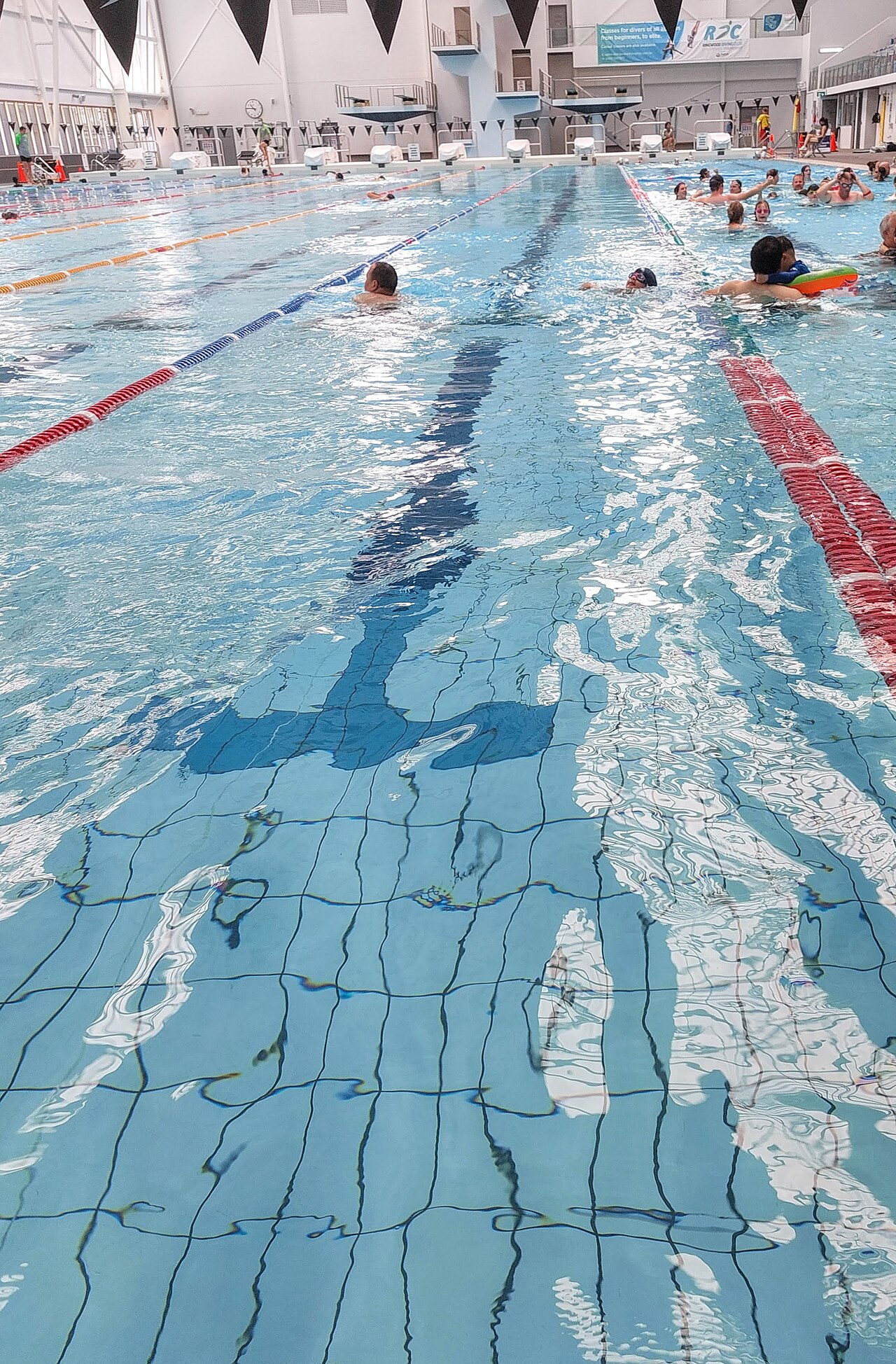 A swimming lane in an outdoor pool