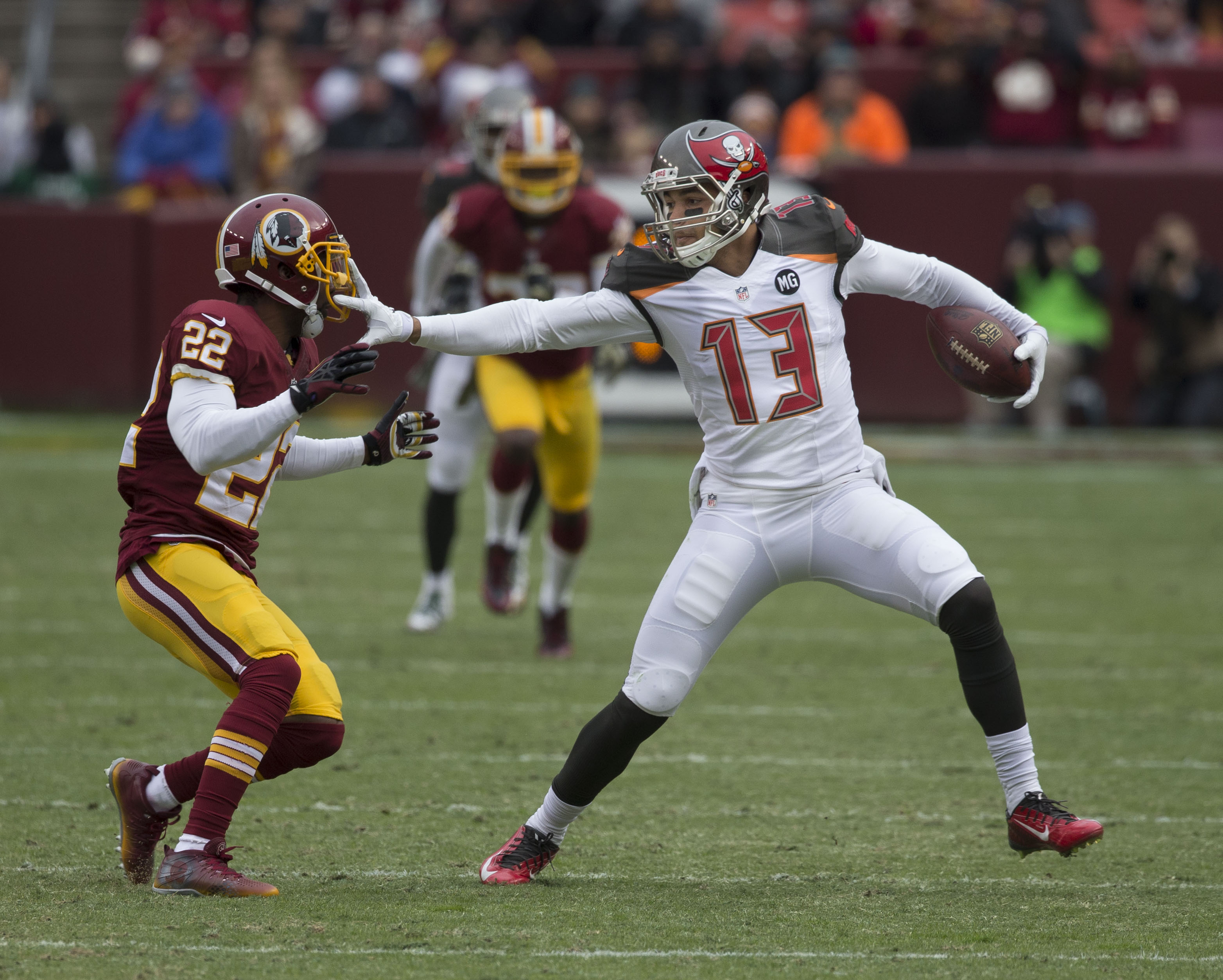 Mike Evans catching a pass during an NFL game