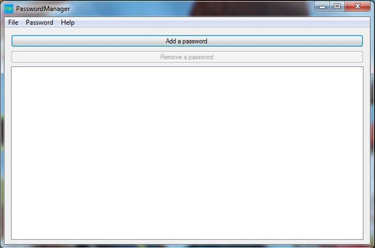 A password manager application open on a laptop screen showing stored credentials