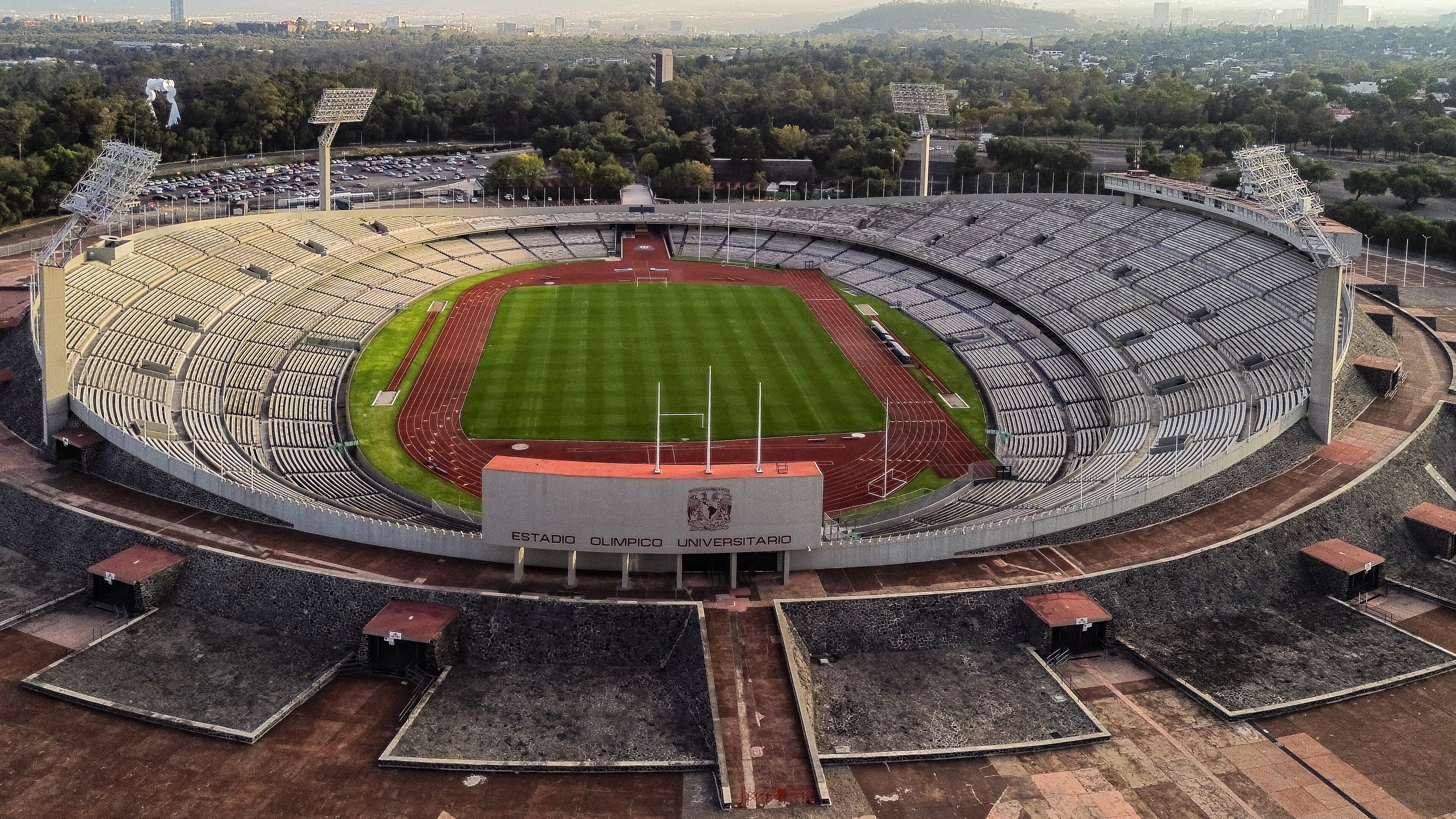 Aerial view of Estadio Olímpico Universitario in Mexico City