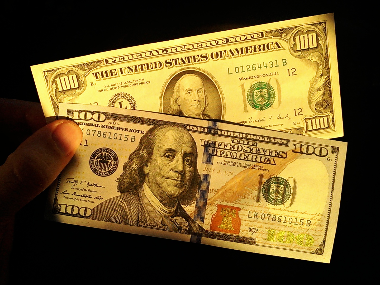Stacks of US hundred-dollar bills