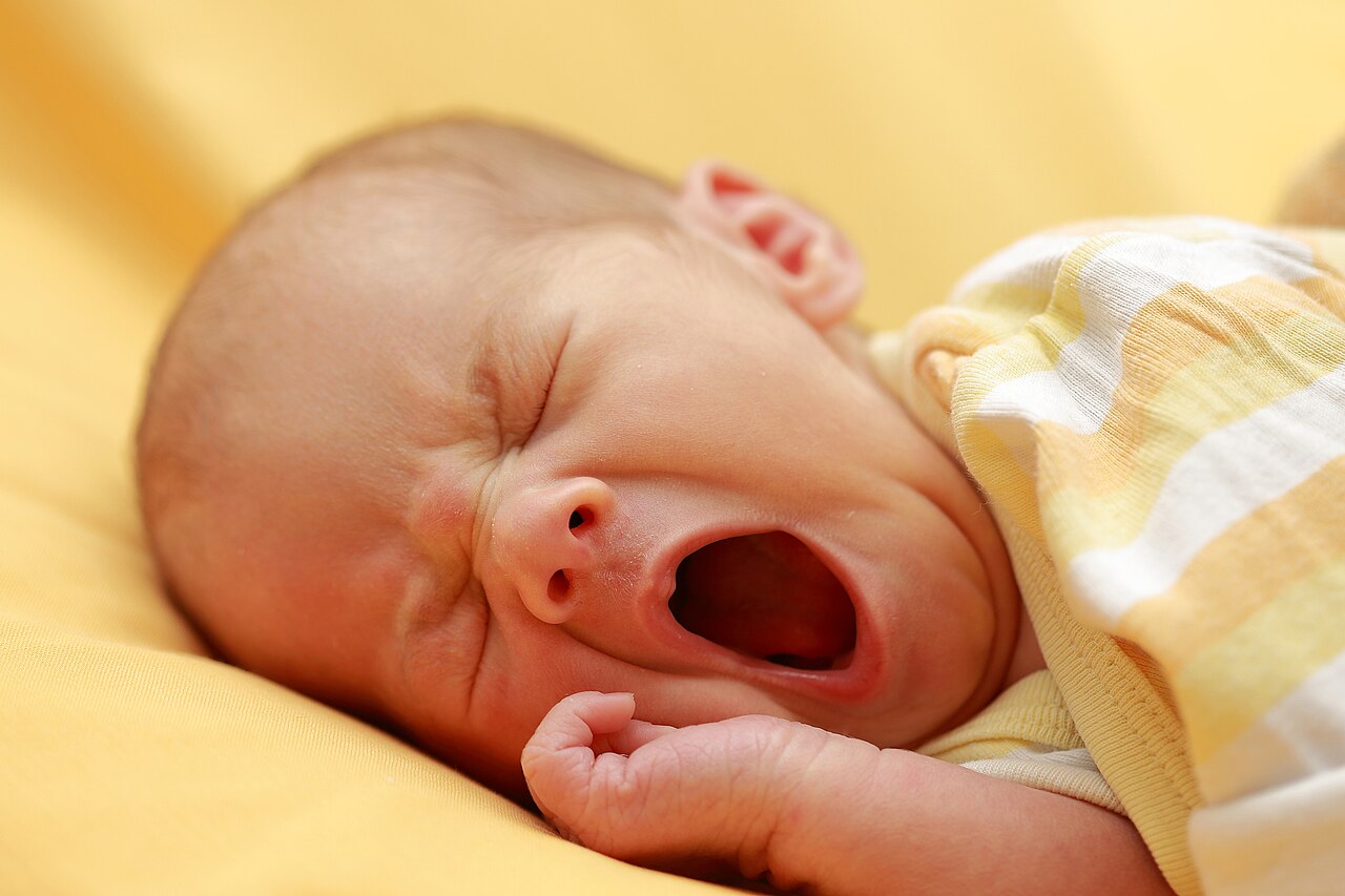 A yawning infant