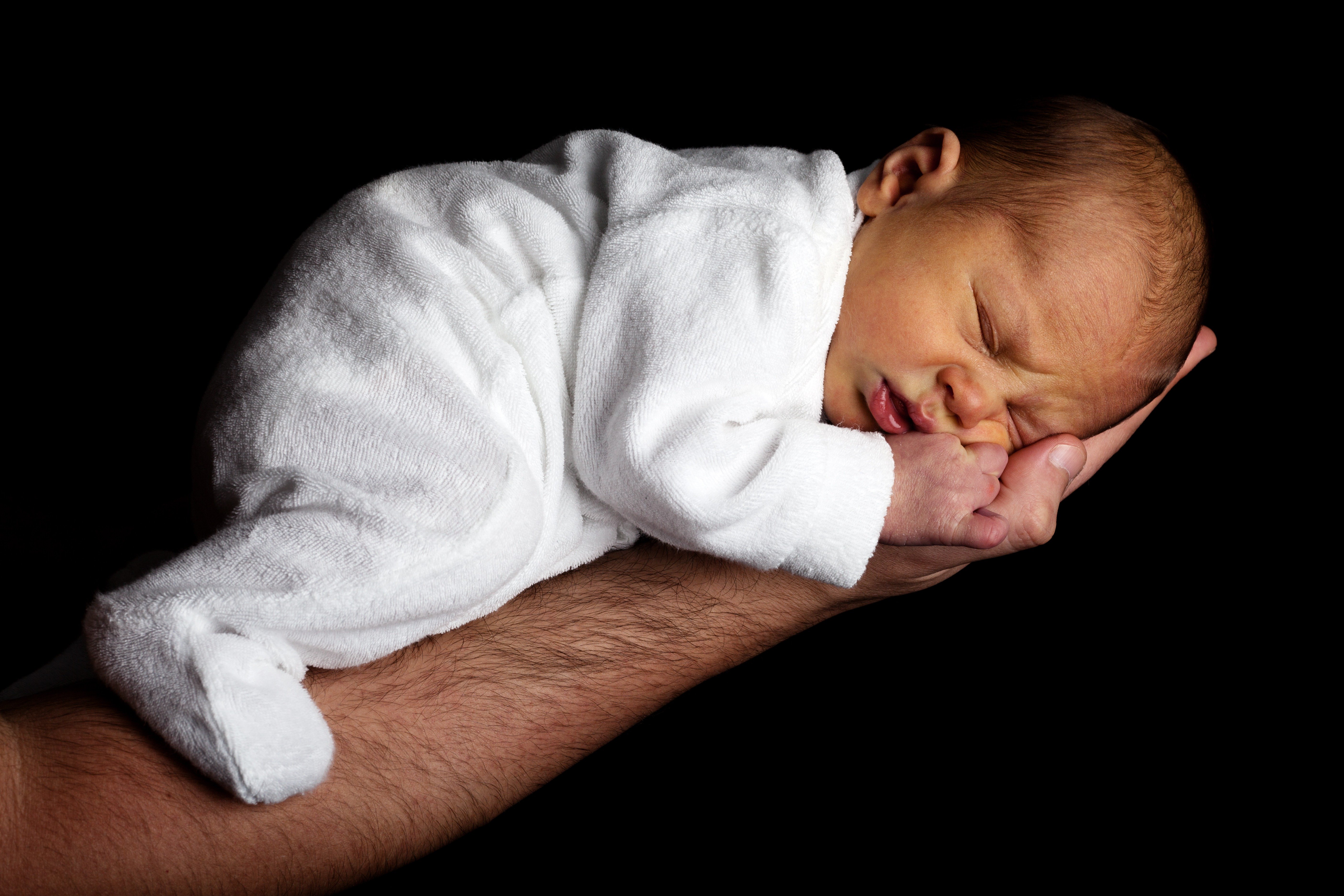 A baby photographed in natural light