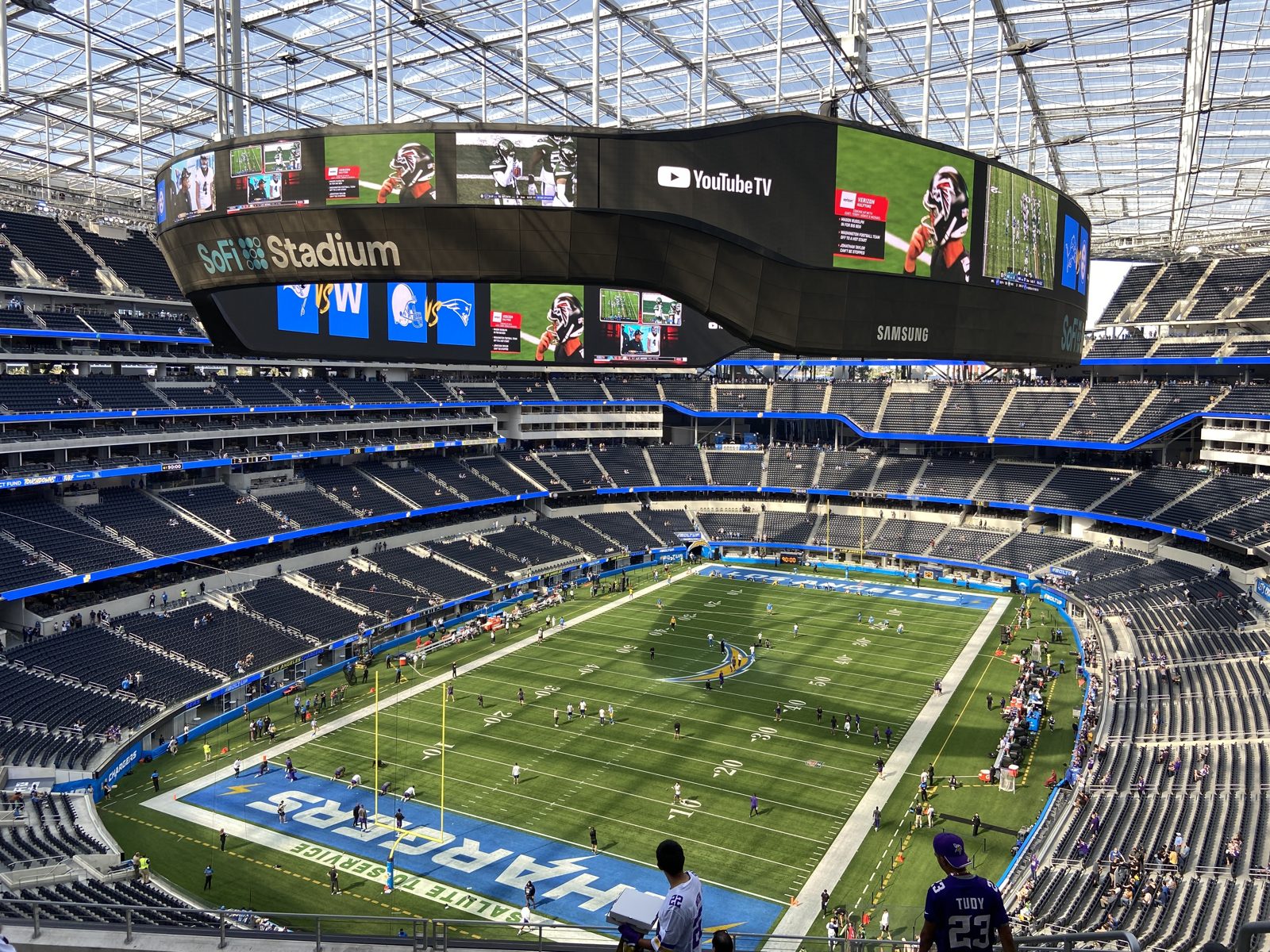 SoFi Stadium interior with the field