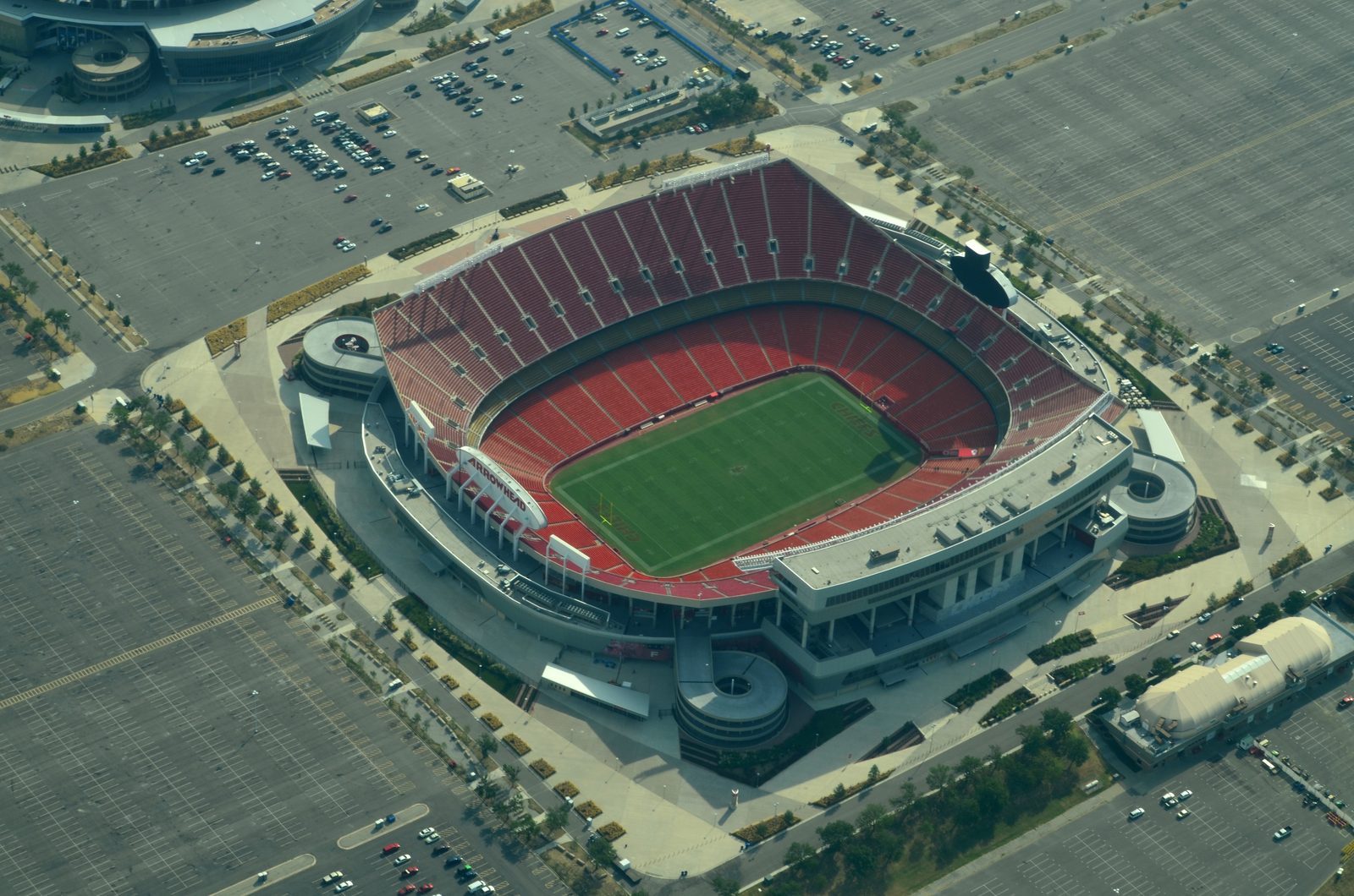 Aerial view of Arrowhead Stadium, home of the Kansas City Chiefs