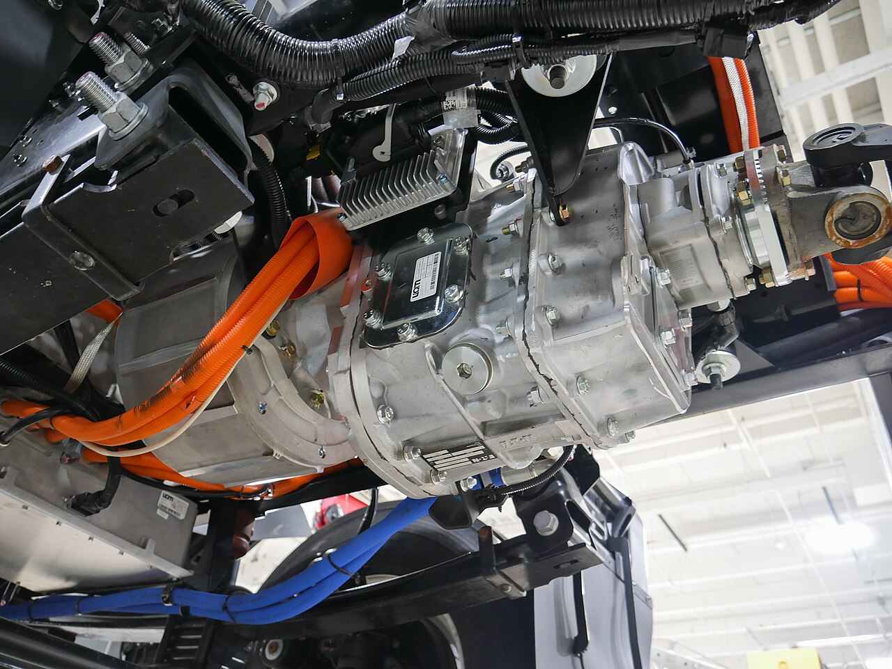 An electric motor and transmission unit from an electric truck