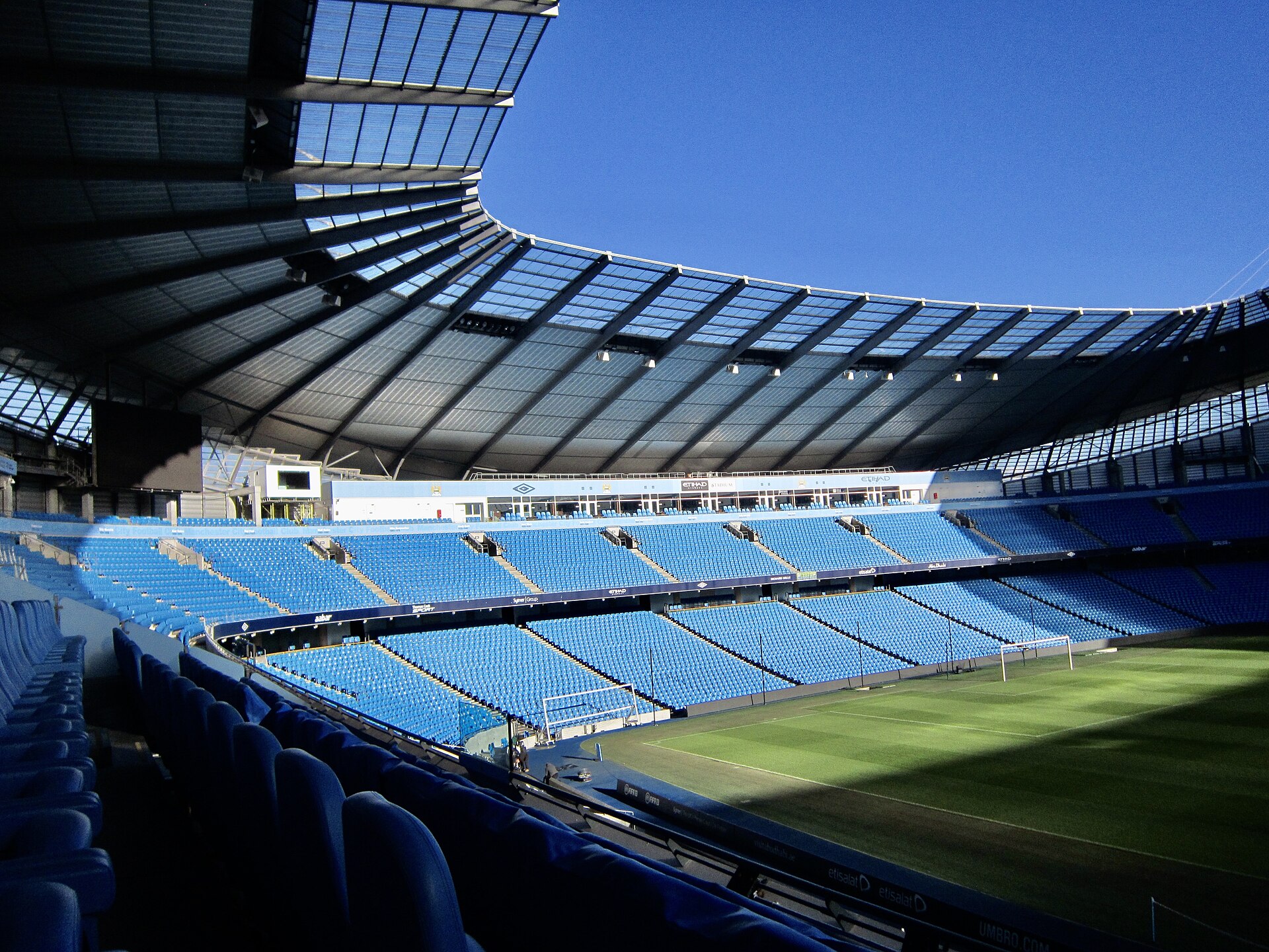 The Etihad Stadium in Manchester on a matchday