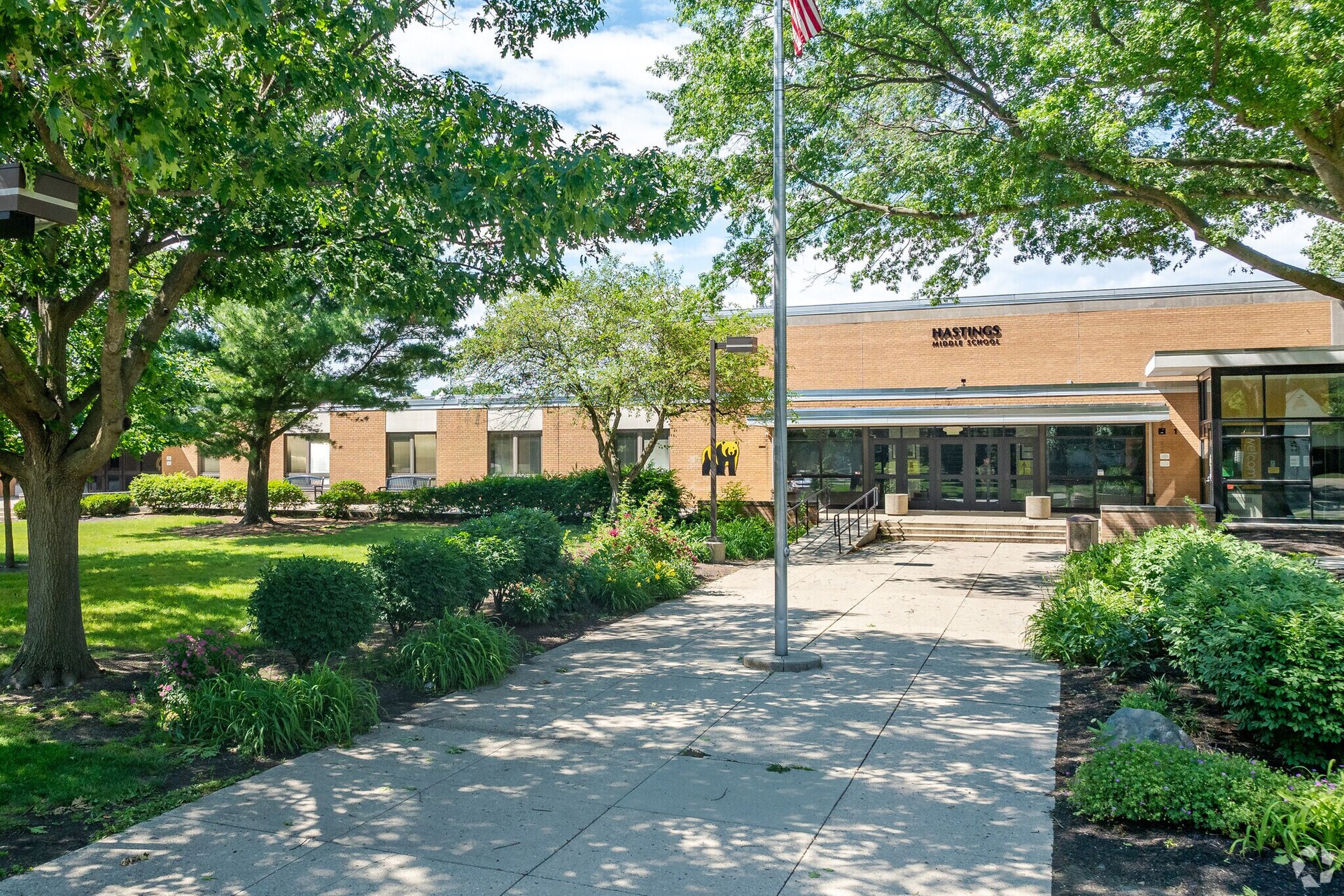 A middle school building exterior