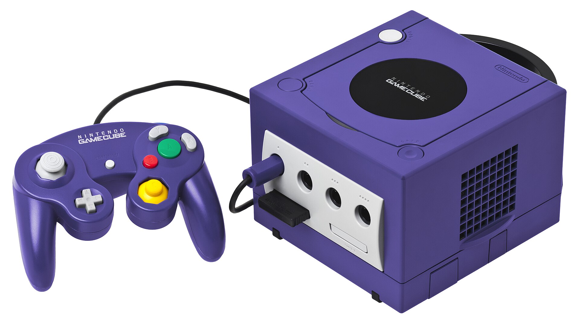 Classic game consoles on a shelf