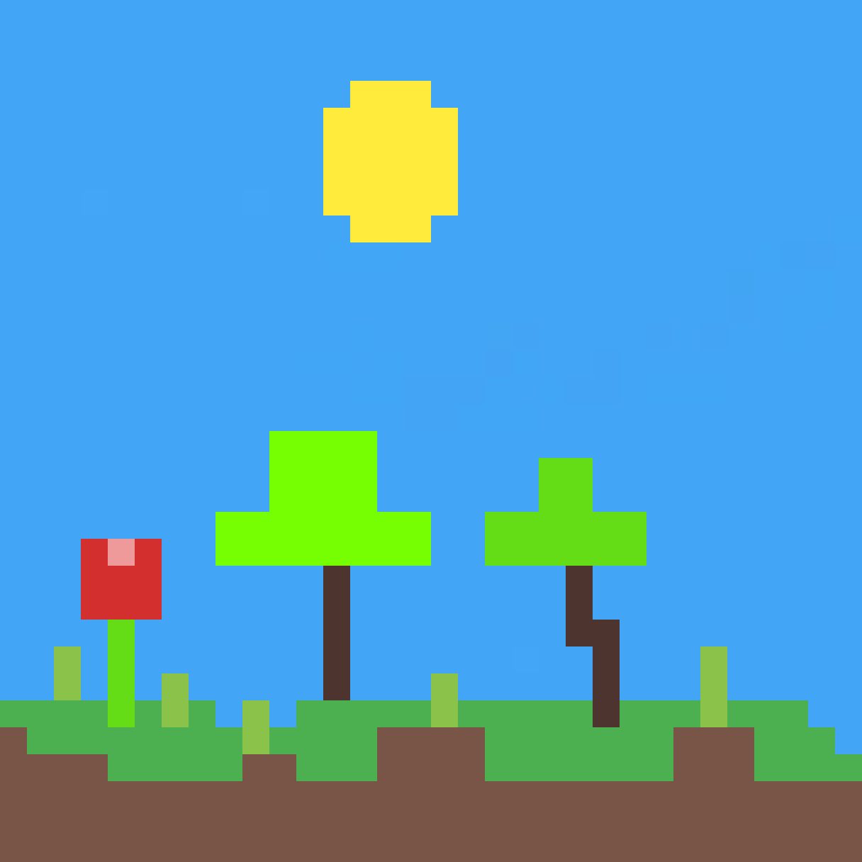 Pixel-art style game scenery