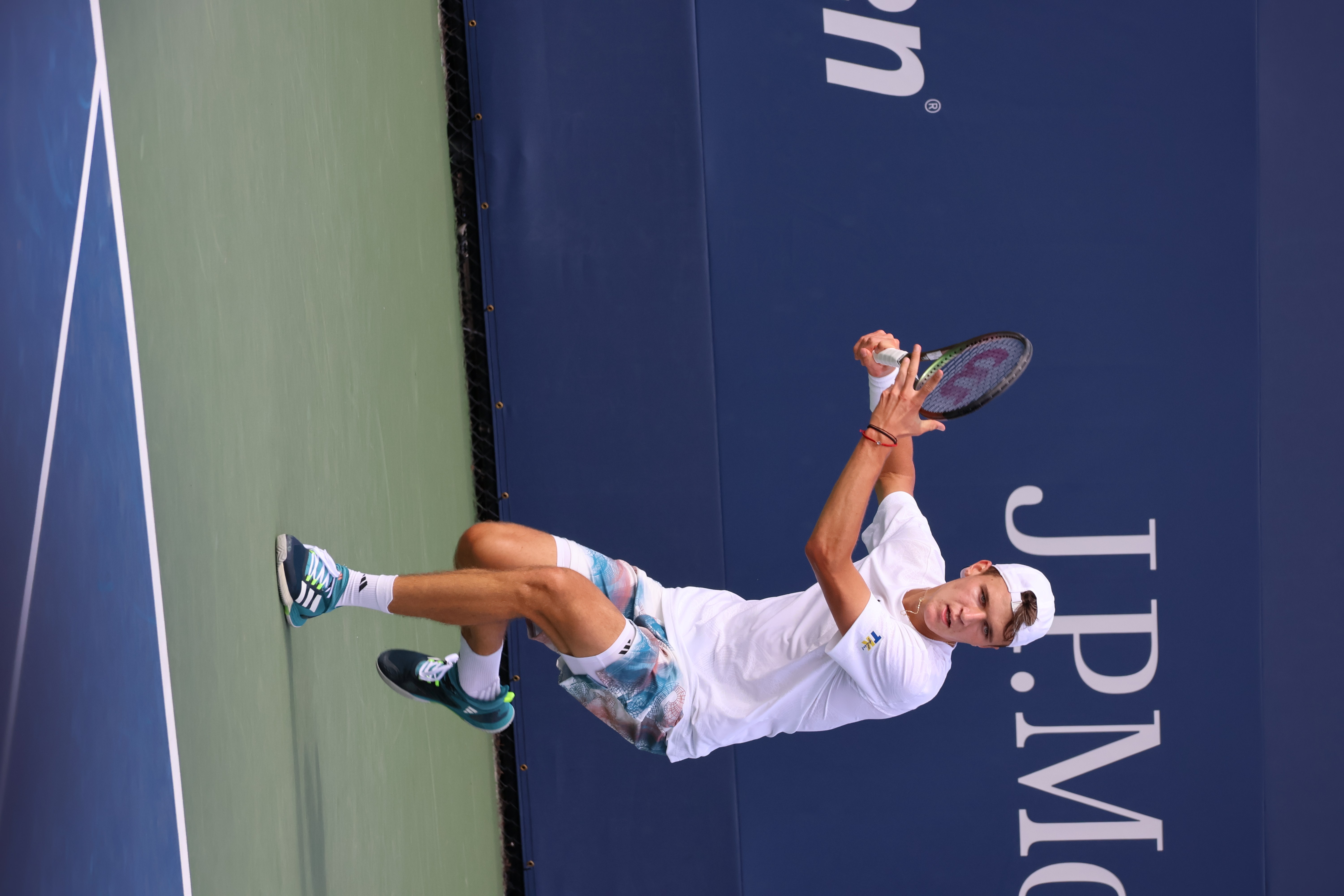 Jakub Mensik playing tennis at the US Open