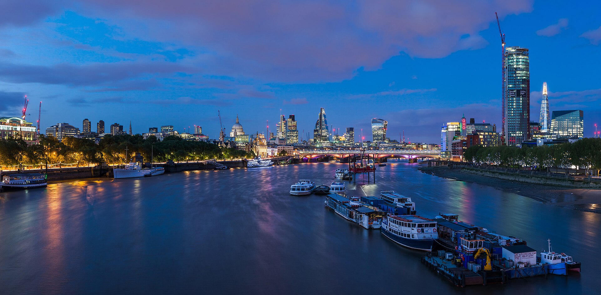 London skyline seen from Waterloo Bridge