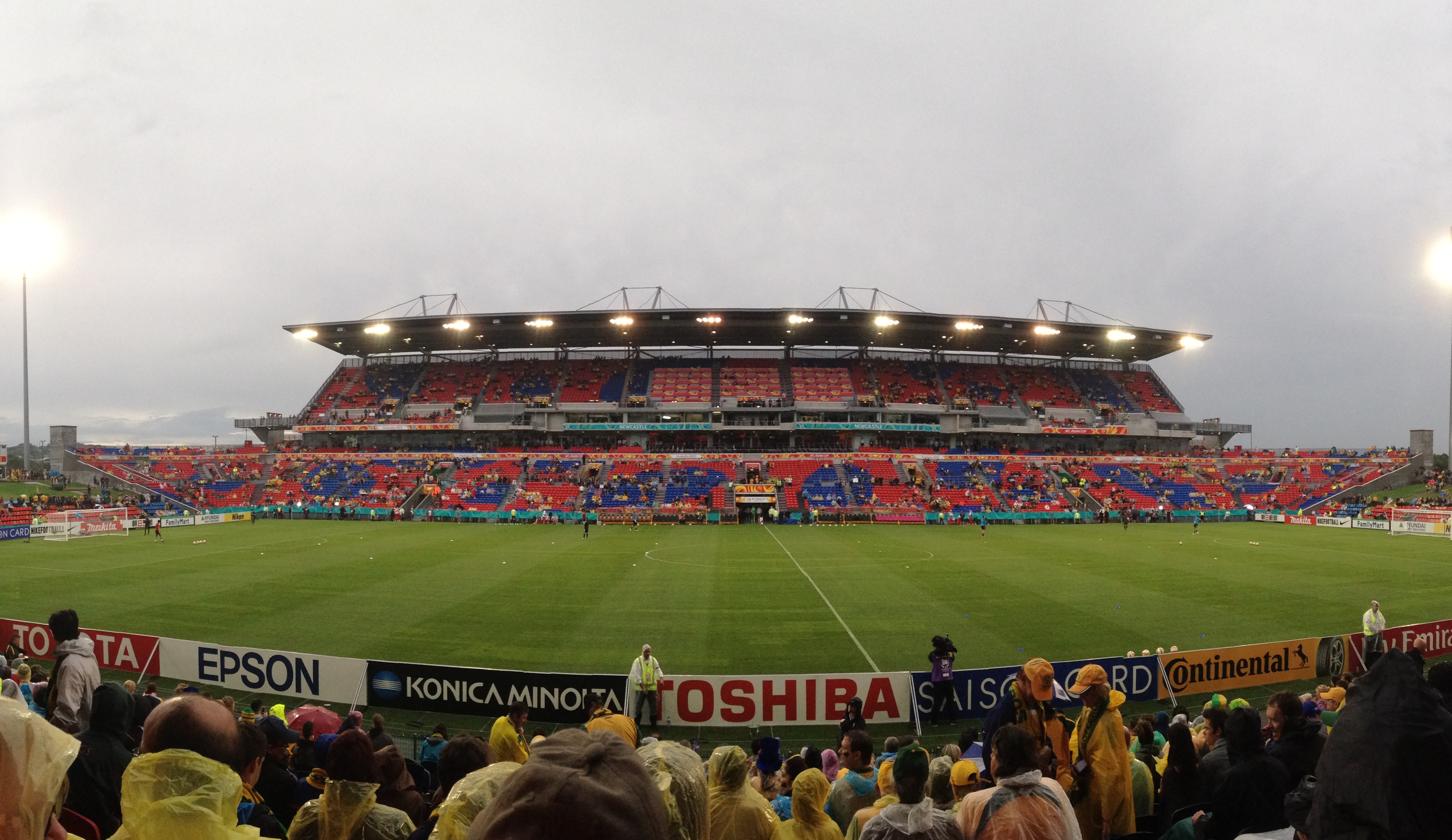 Hunter Stadium, the home of the Newcastle Jets, in daylight