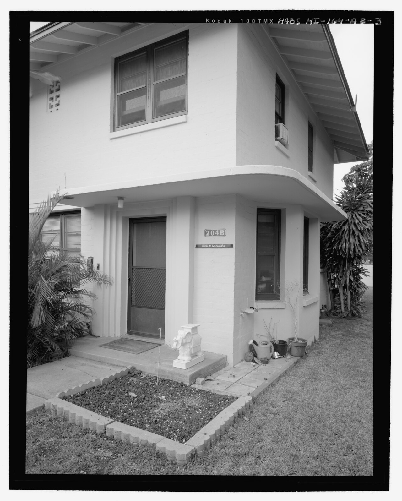 An entryway with a decorative vent grille