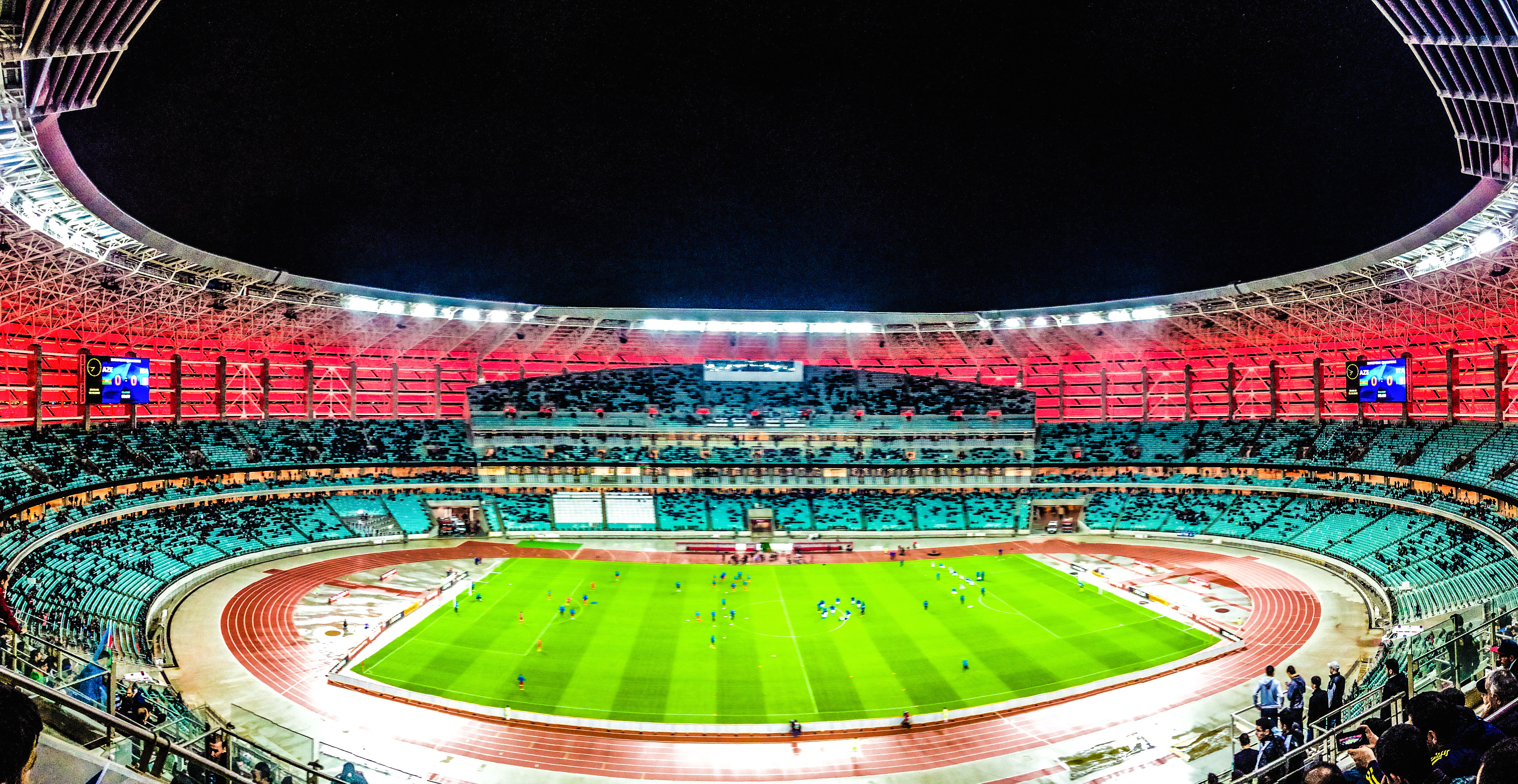 A wide view of Baku Olympic Stadium in Baku