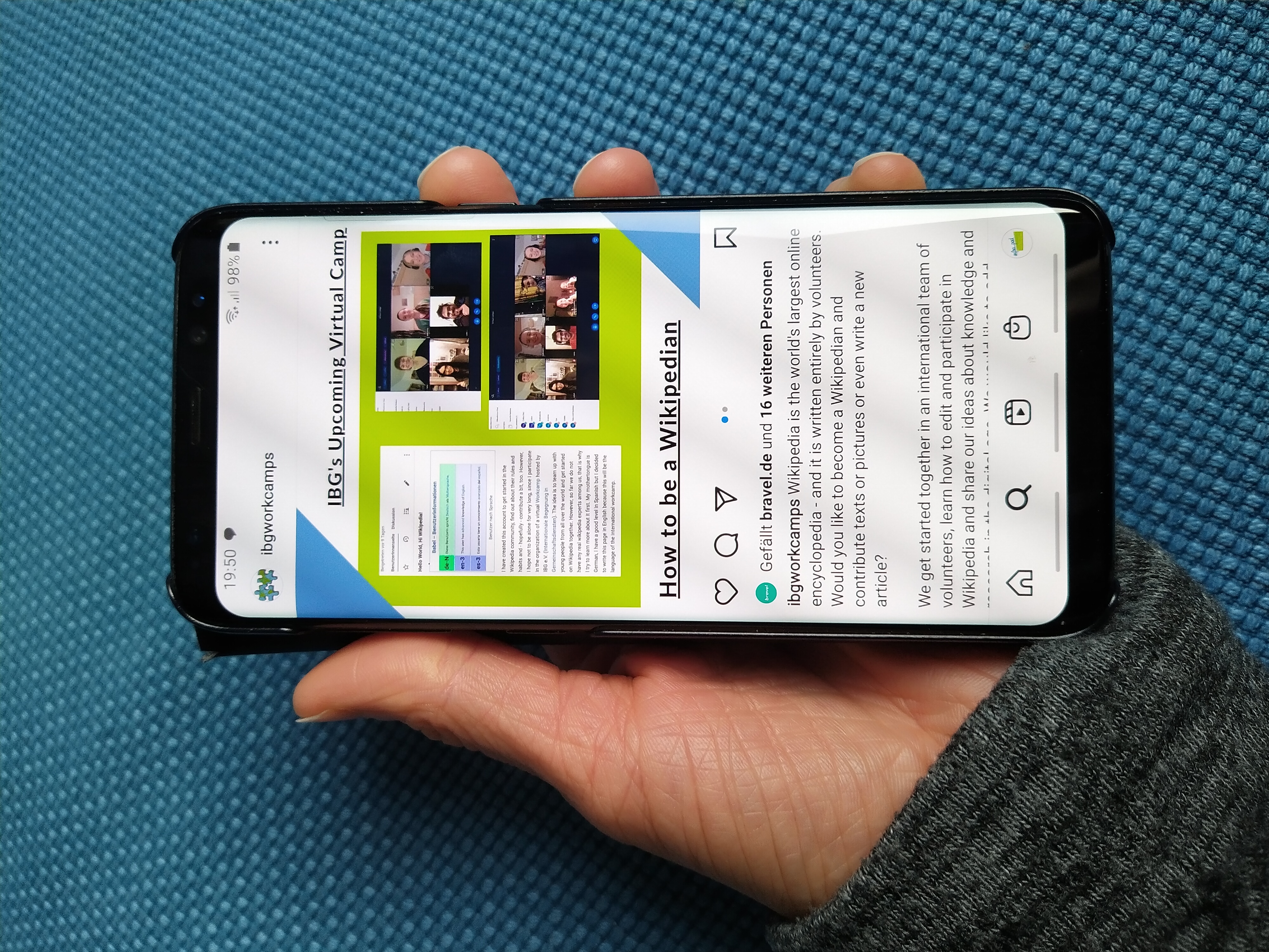 A person holding a smartphone, the way most people will create and use their Google passkey