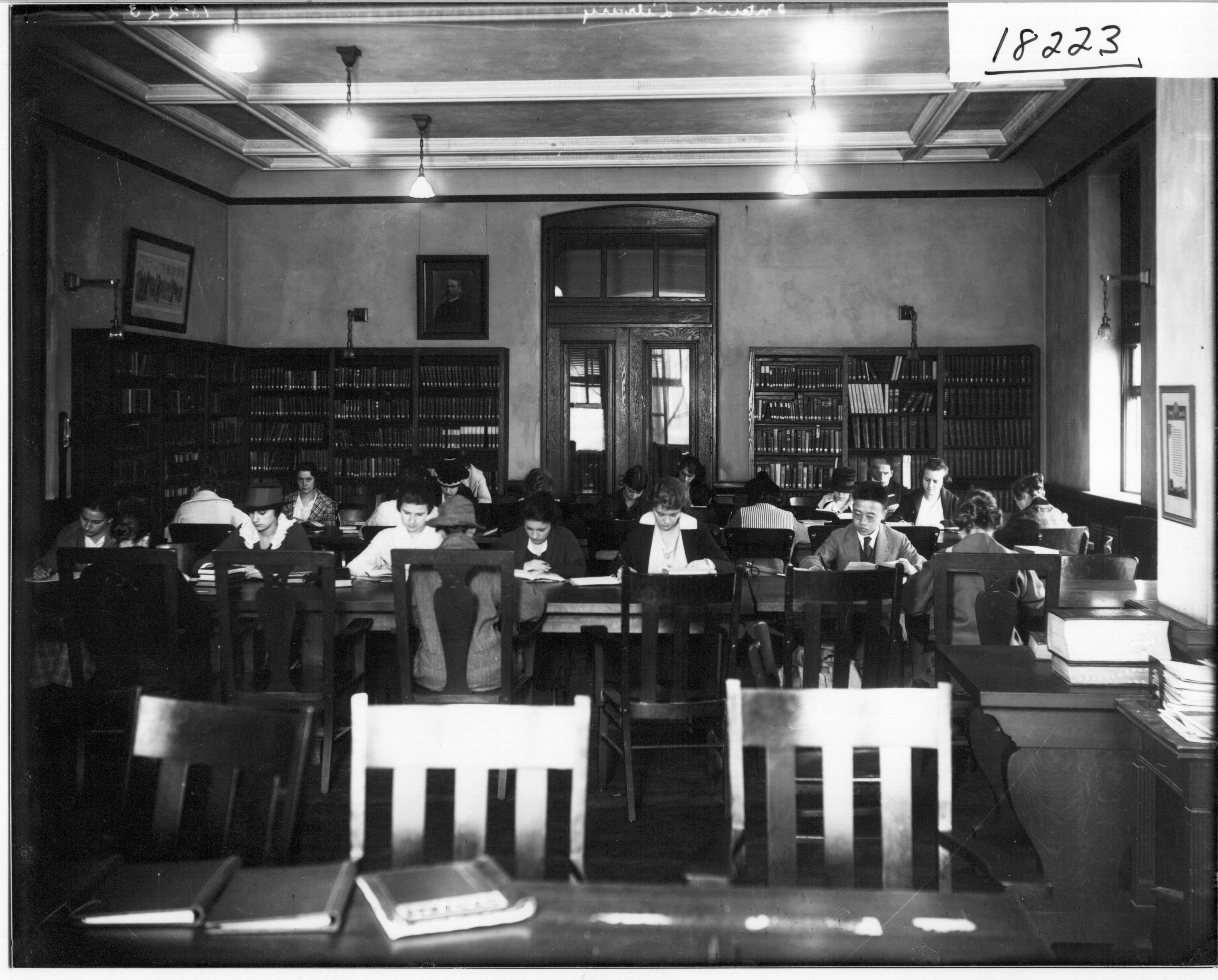 A historic library reading room