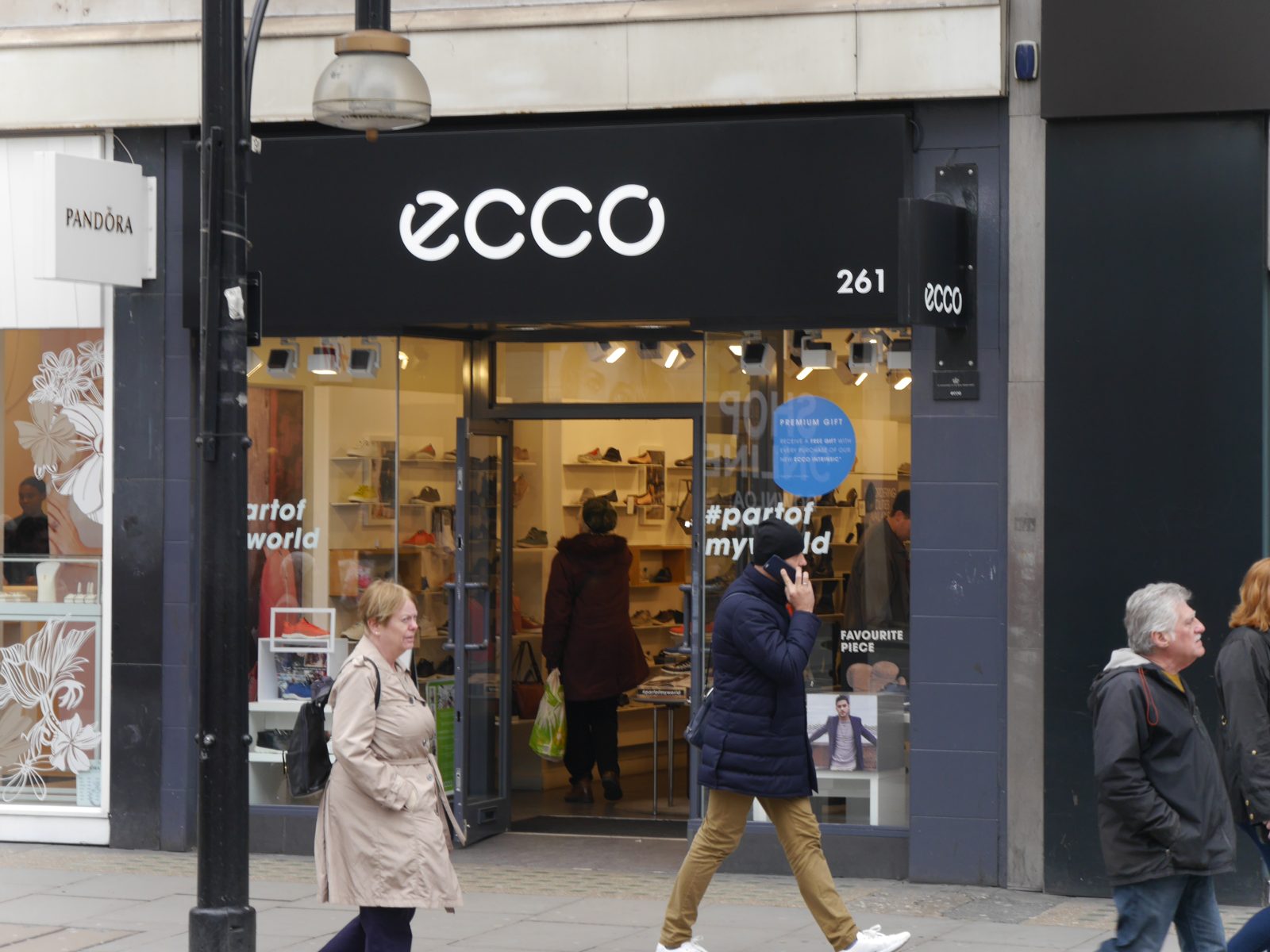 A busy London shopping street