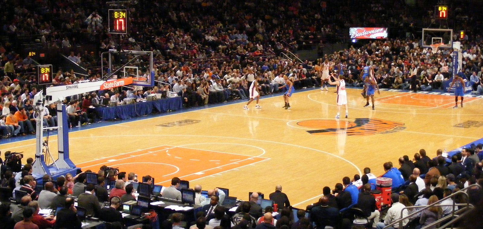 Basketball game inside Madison Square Garden