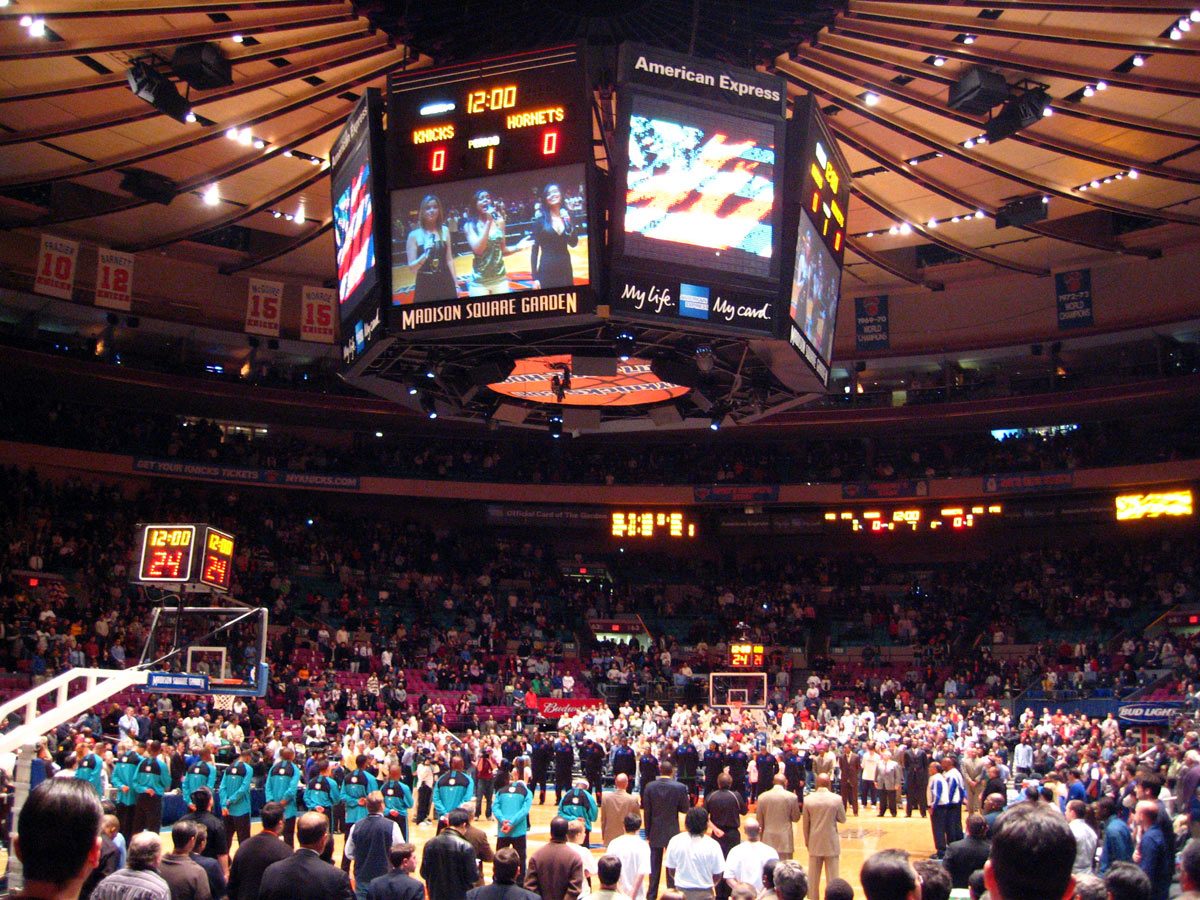 Knicks playing at Madison Square Garden