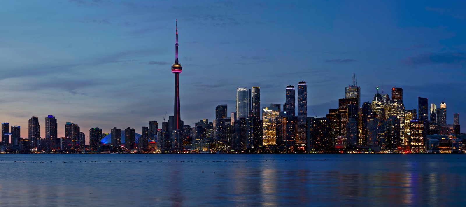 The Toronto skyline at sunset, home of the Toronto Stock Exchange