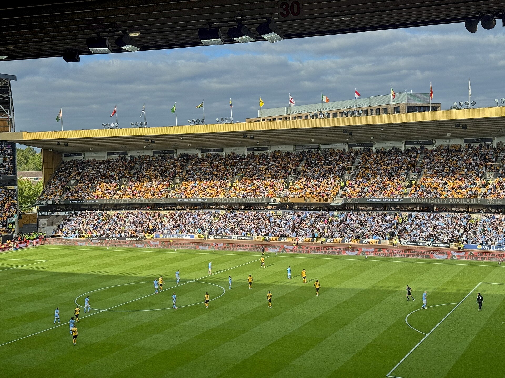 Action at Molineux during a Wolves home game