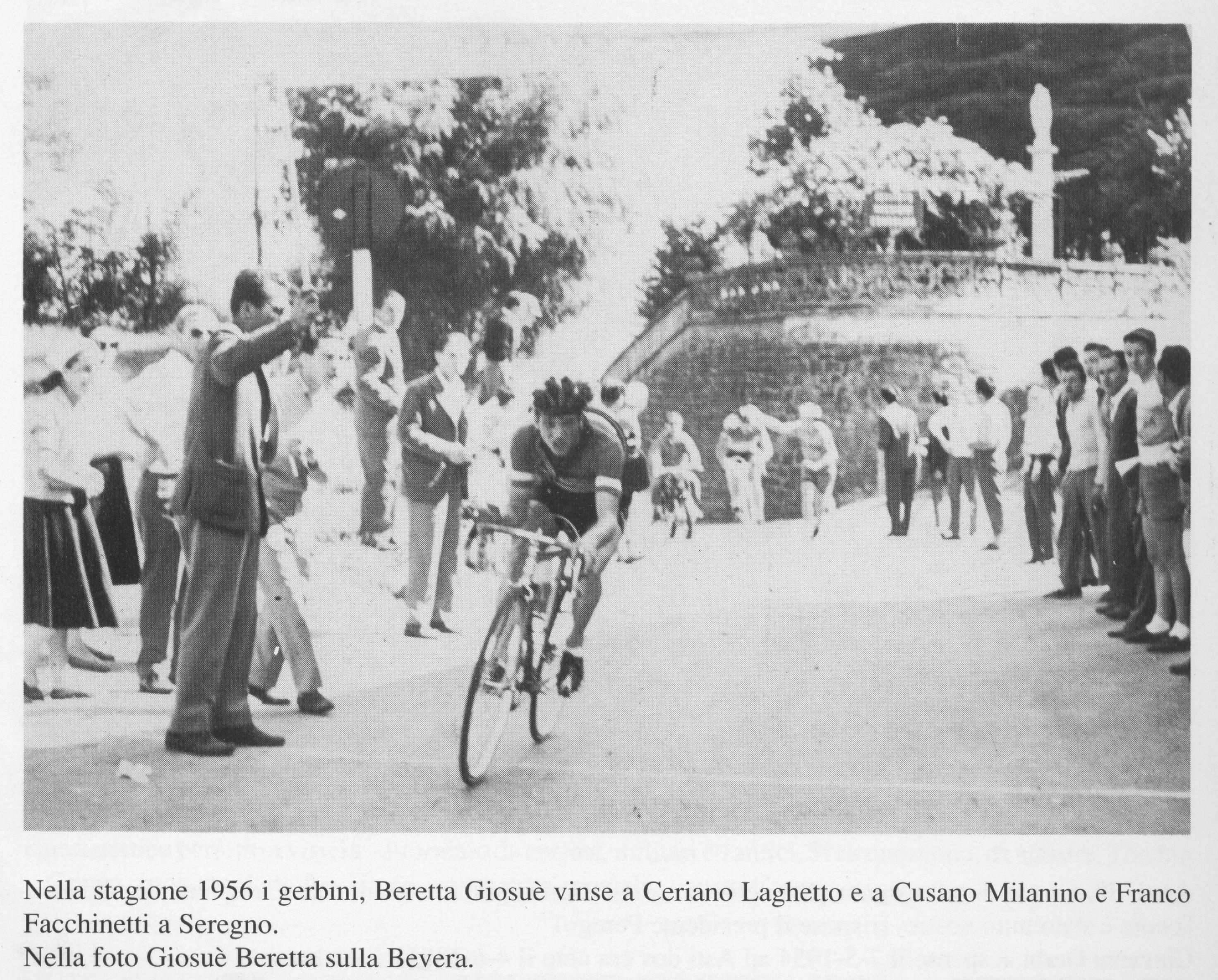 A cyclist racing in Italy in 1956, an example of sustained aerobic effort