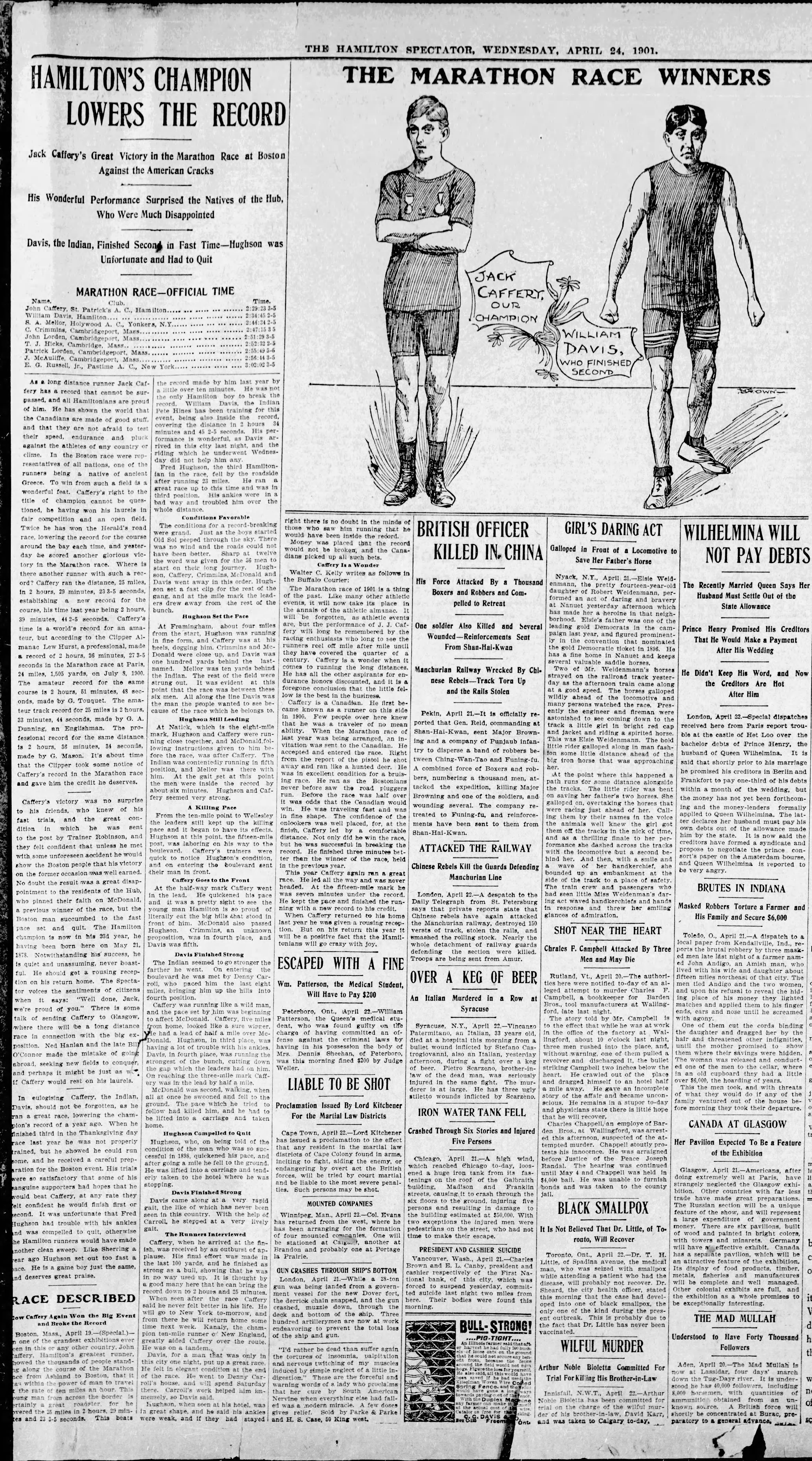 Runners competing in a marathon in the 1920s