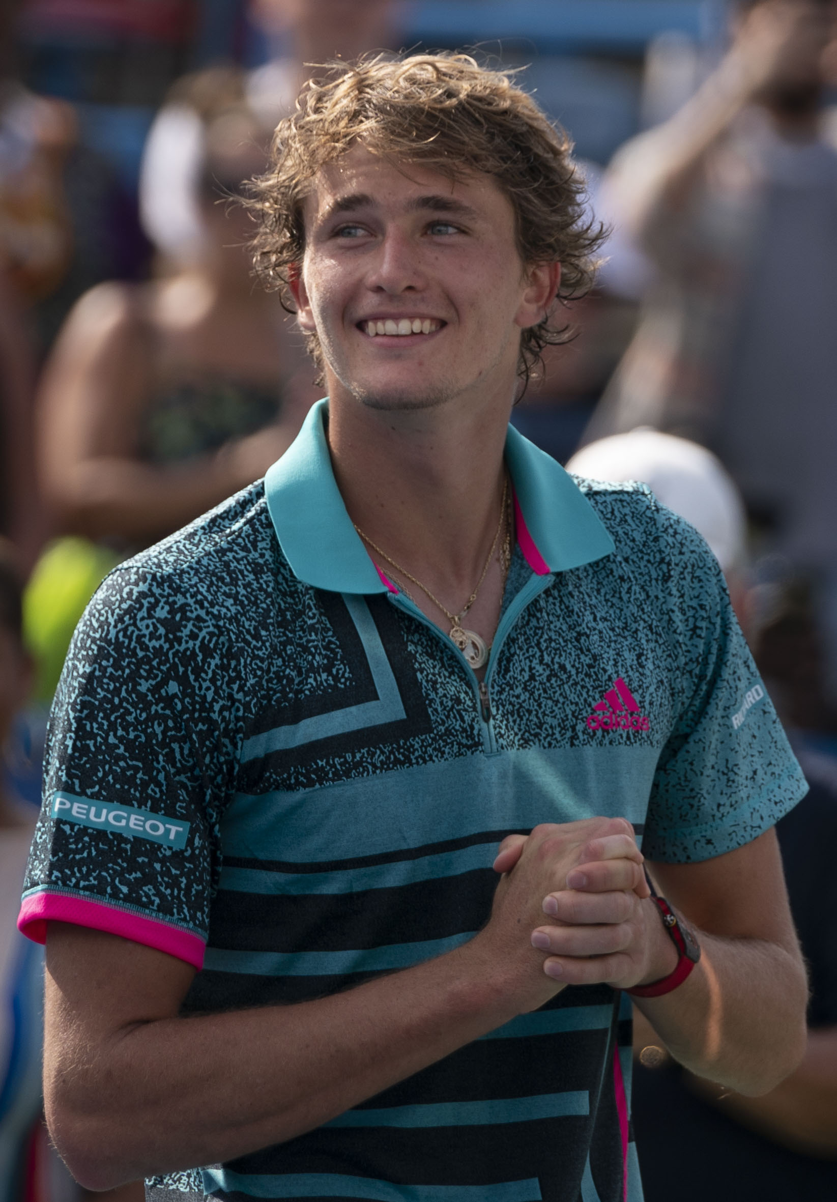 Alexander Zverev serving during a match