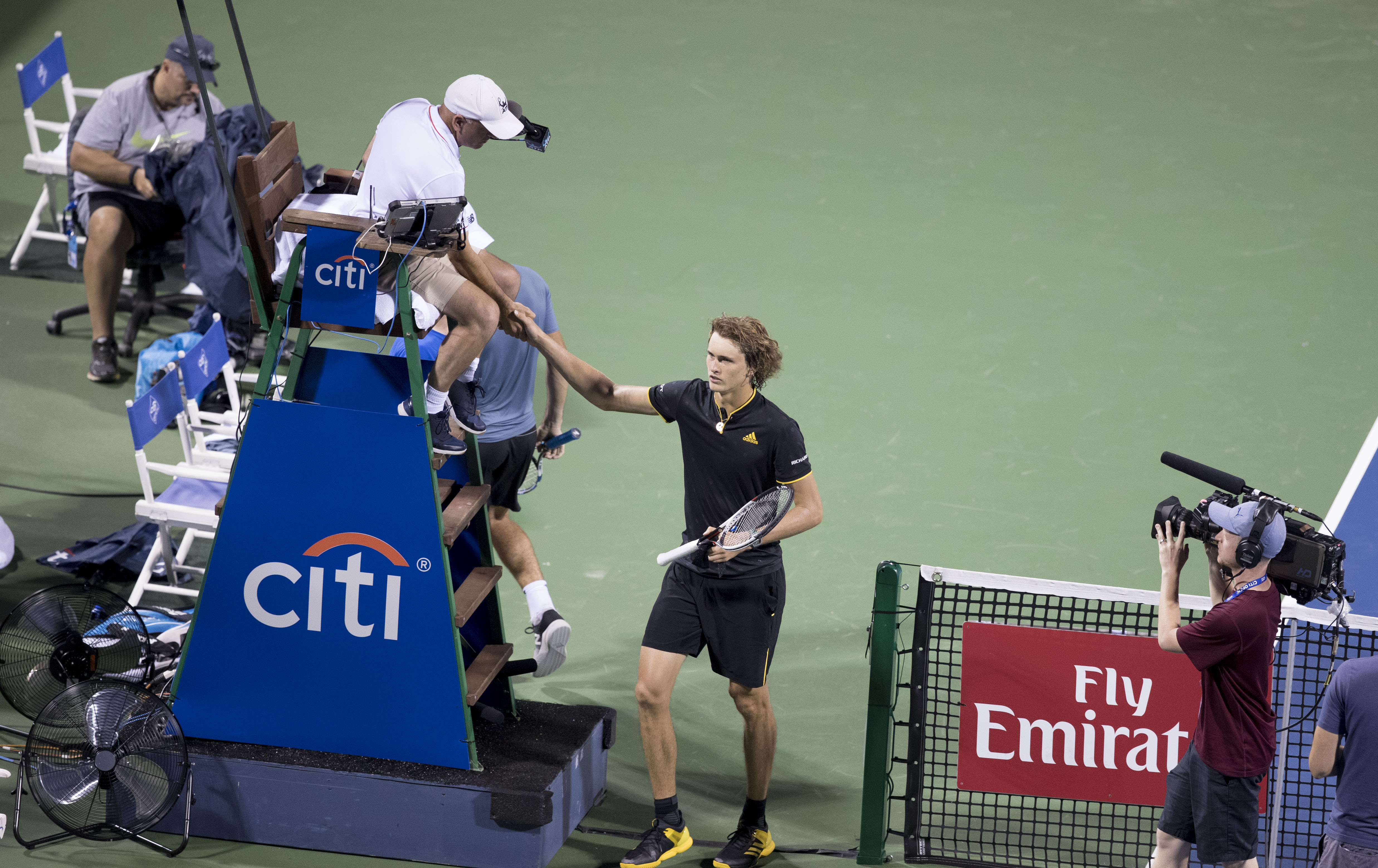 Alexander Zverev in action at the 2017 Citi Open