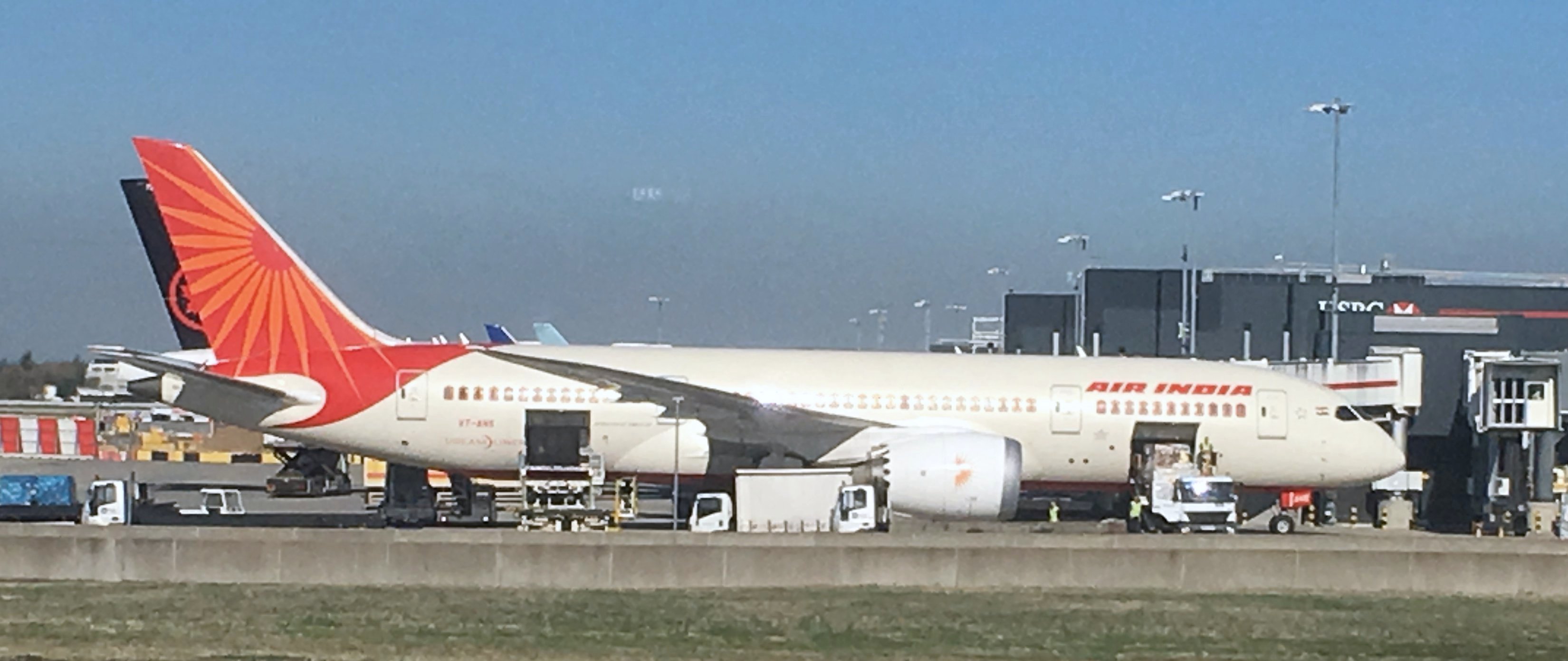 An Air India Boeing 787-9 Dreamliner on the ground at an airport