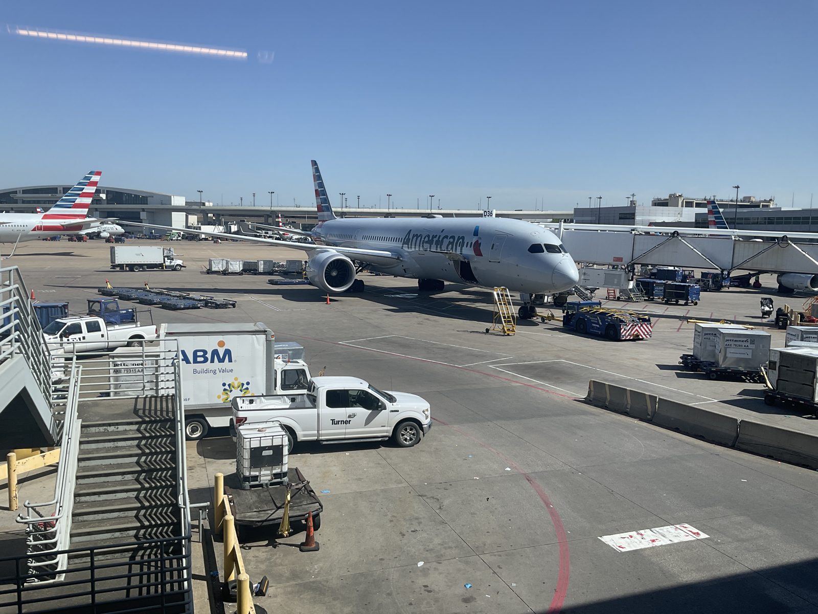 An American Airlines Boeing 787 on the tarmac
